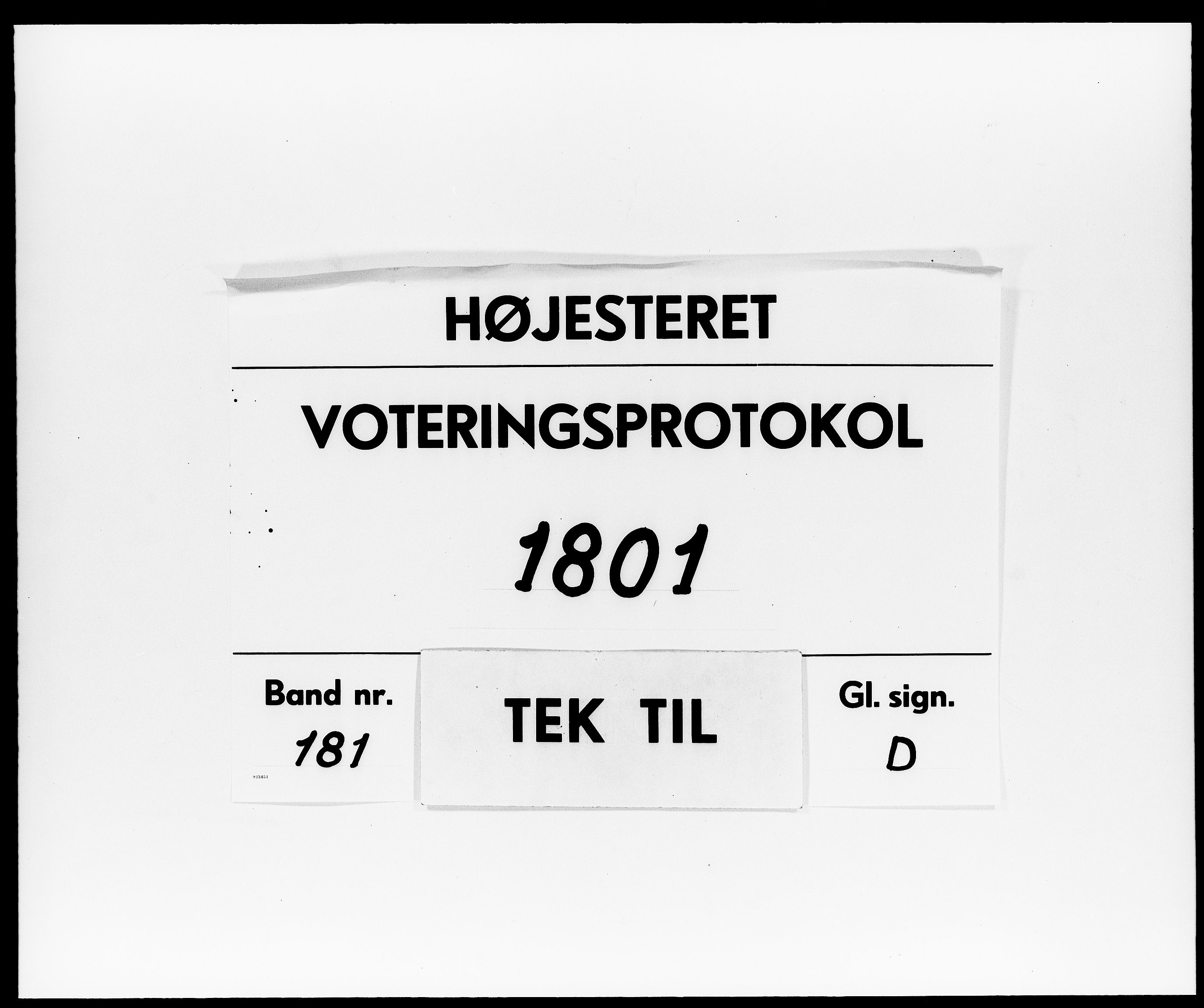 Højesteret, DRA/A-0009, 1801