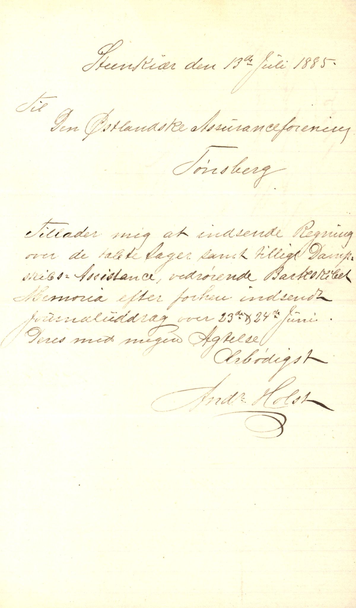 Pa 63 - Østlandske skibsassuranceforening, VEMU/A-1079/G/Ga/L0018/0008: Havaridokumenter / Minerva, Medora, Memoria, Medbør, Lucie, 1885, s. 17