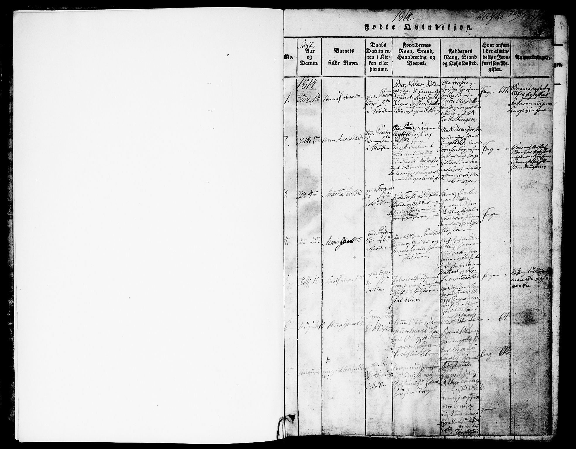 Sørum prestekontor Kirkebøker, SAO/A-10303/G/Ga/L0001: Klokkerbok nr. I 1, 1814-1829, s. 1
