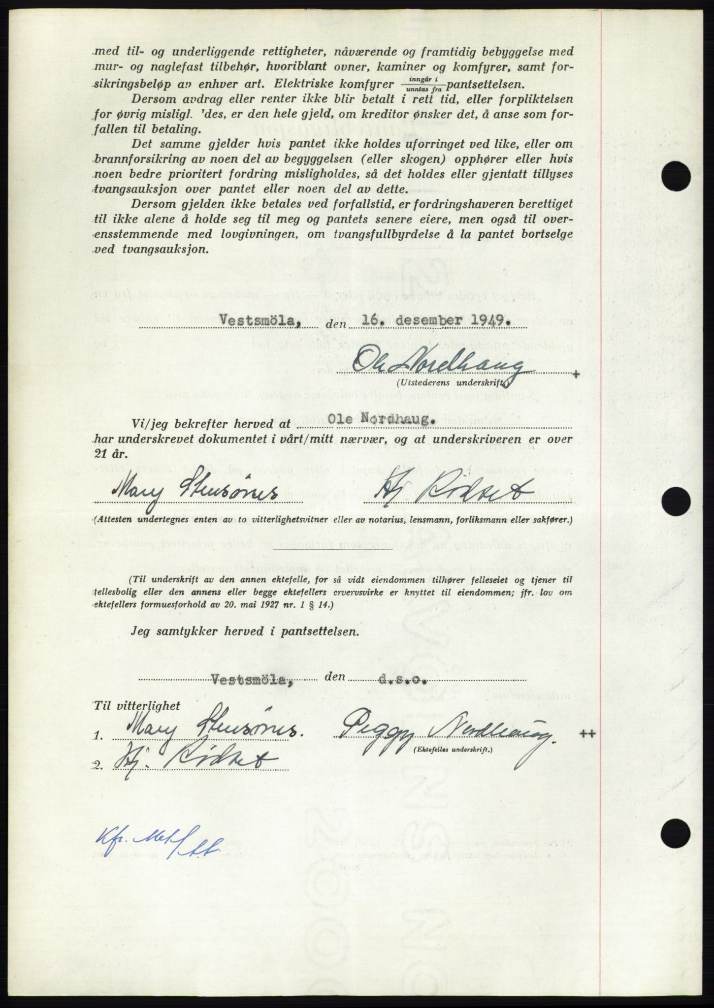 Nordmøre sorenskriveri, AV/SAT-A-4132/1/2/2Ca: Pantebok nr. B103, 1949-1950, Dagboknr: 3766/1949