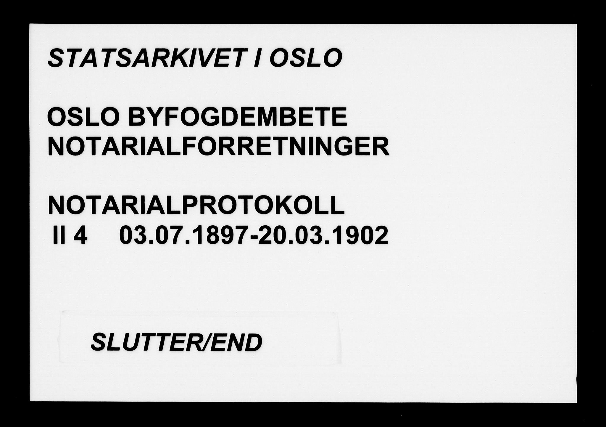 Oslo byfogd avd. I, SAO/A-10220/L/Lb/Lbb/L0004: Notarialprotokoll, rekke II: Vigsler, 1897-1902