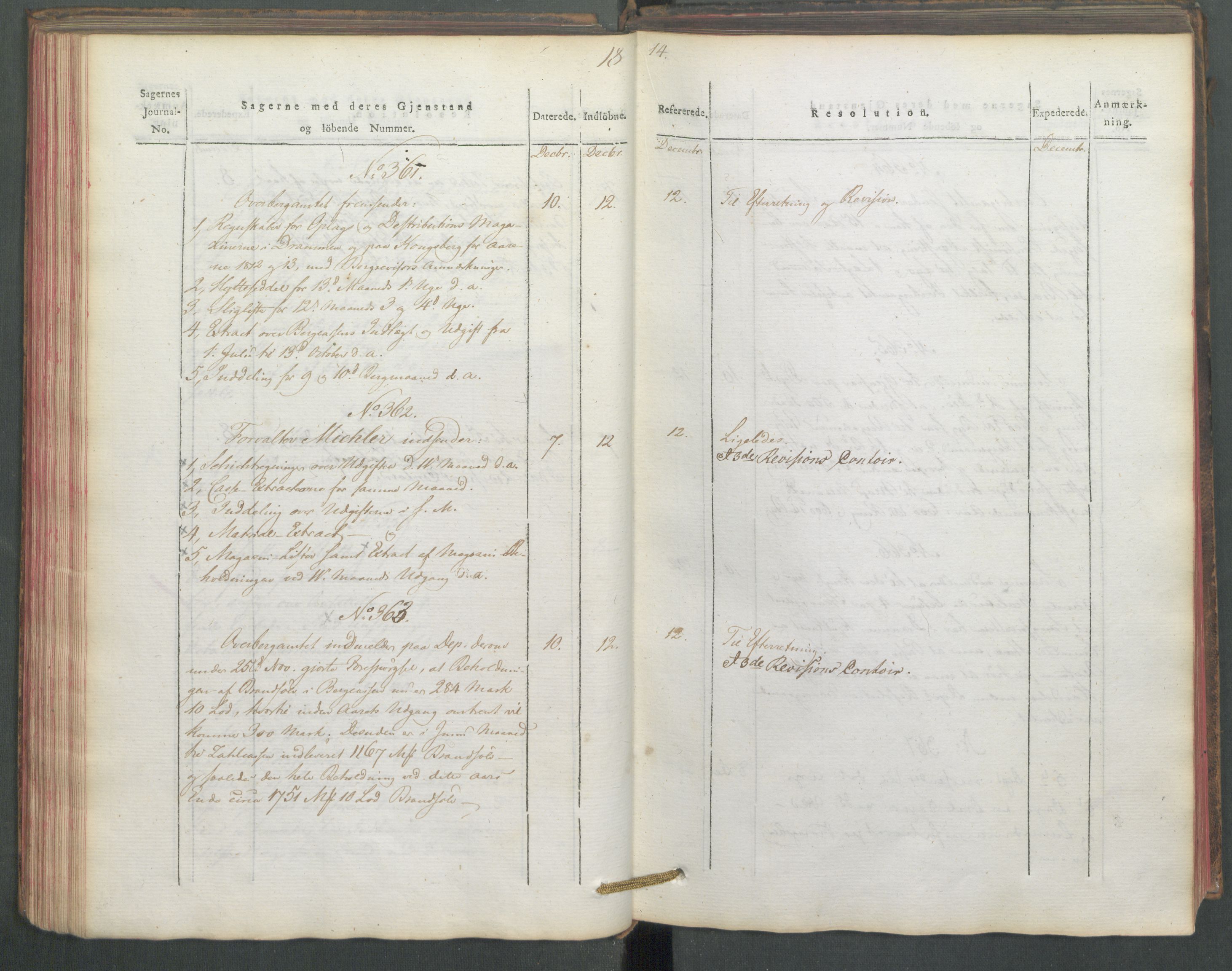 Departementene i 1814, AV/RA-S-3899/Fe/L0054: Journal, 1814