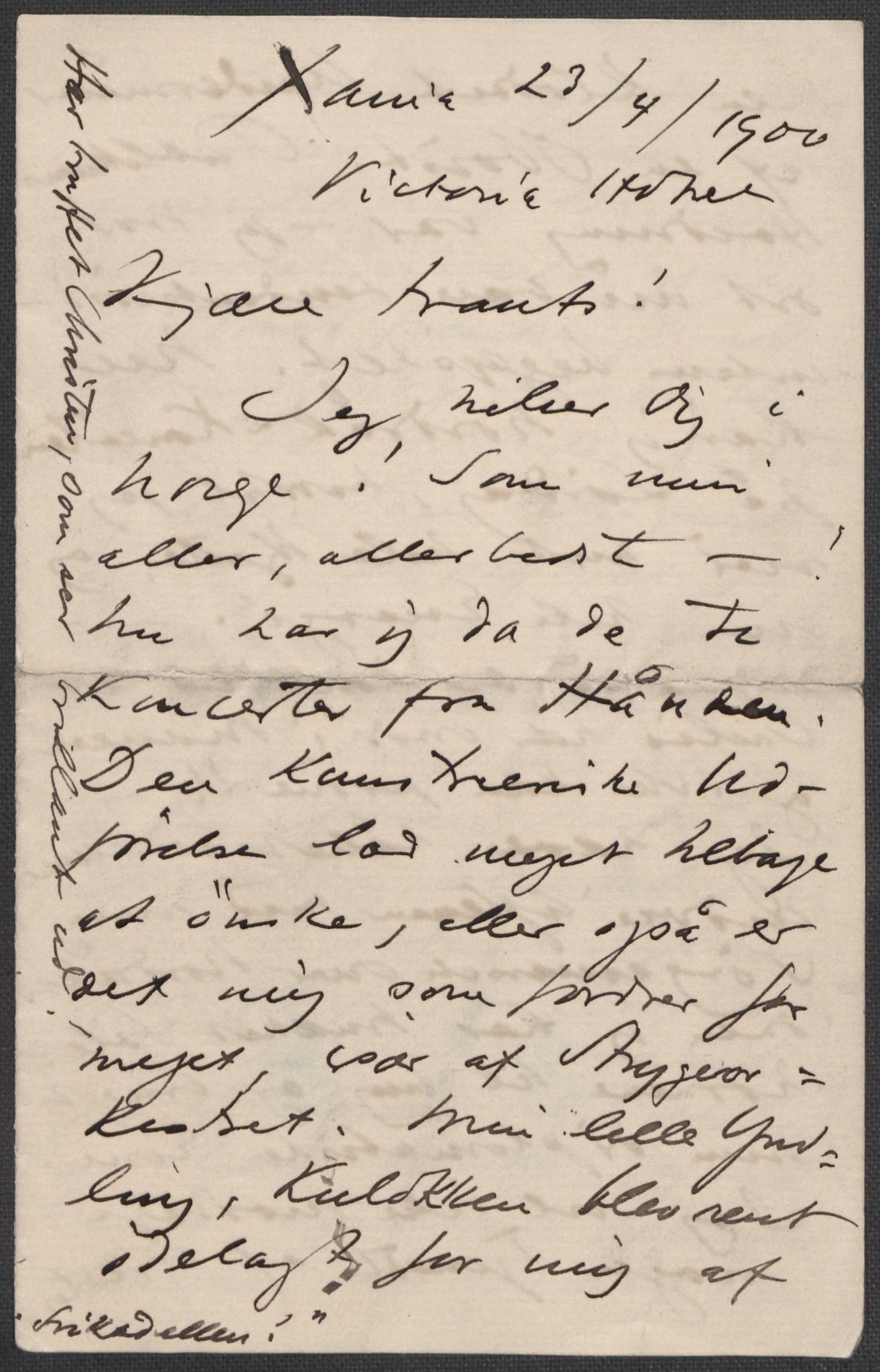 Beyer, Frants, RA/PA-0132/F/L0001: Brev fra Edvard Grieg til Frantz Beyer og "En del optegnelser som kan tjene til kommentar til brevene" av Marie Beyer, 1872-1907, s. 592