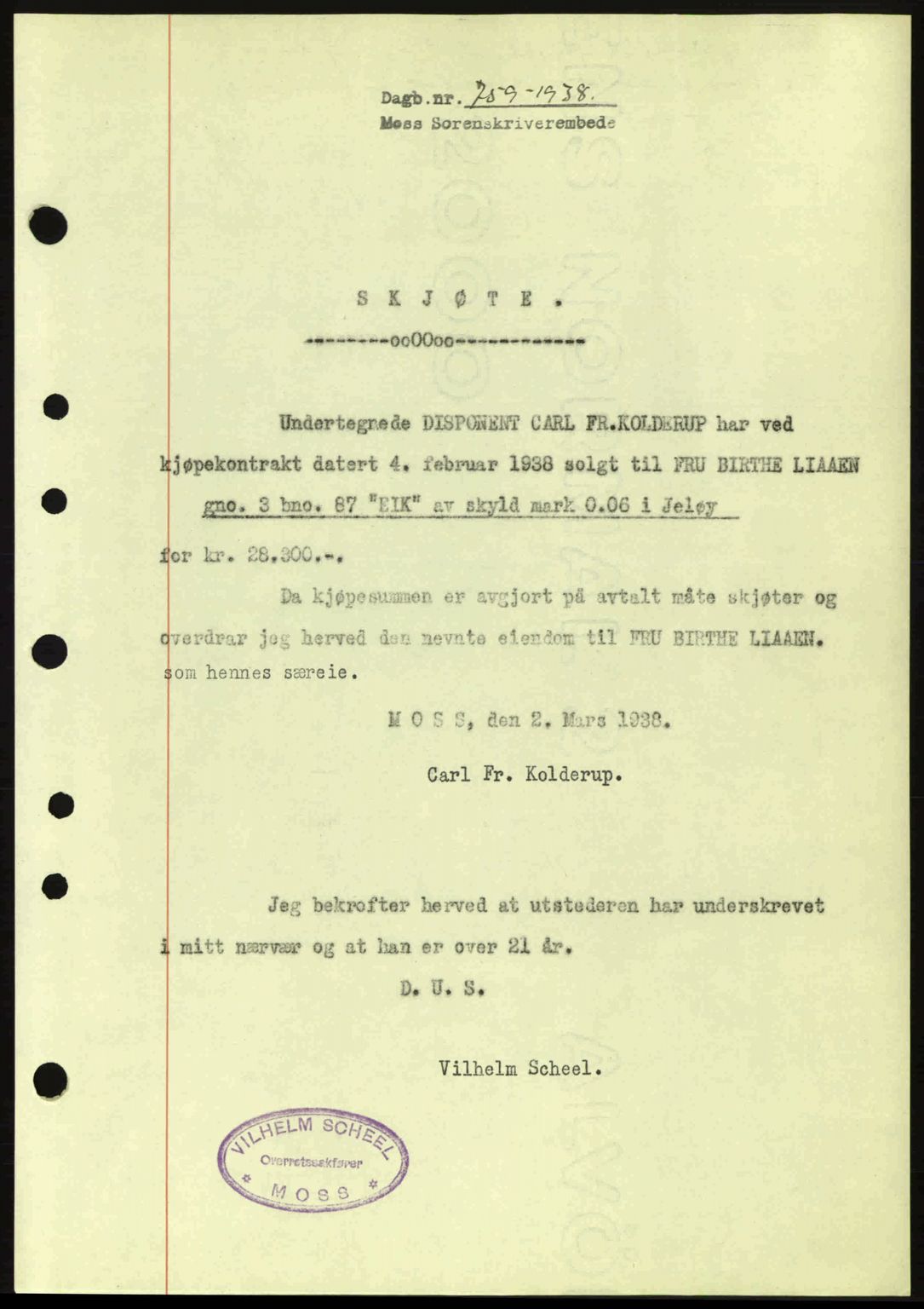 Moss sorenskriveri, SAO/A-10168: Pantebok nr. A4, 1938-1938, Dagboknr: 759/1938