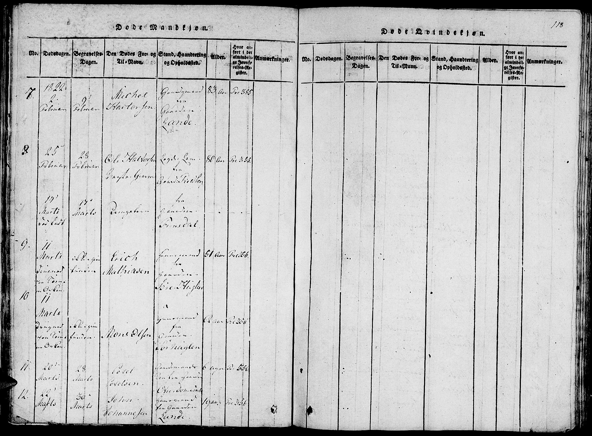 Fjelberg sokneprestembete, SAB/A-75201/H/Haa: Ministerialbok nr. A 4, 1816-1822, s. 118