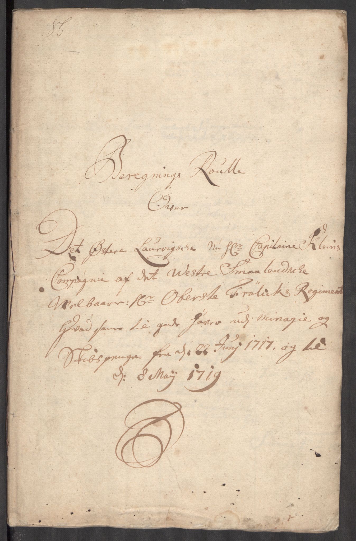 Kommanderende general (KG I) med Det norske krigsdirektorium, RA/EA-5419/E/Eb/L0001: Ruller over noen kompanier som tjenestegjorde på flåten, 1712-1721, s. 64