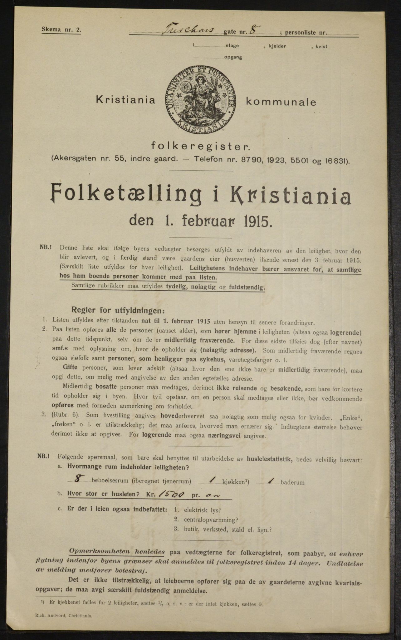 OBA, Kommunal folketelling 1.2.1915 for Kristiania, 1915, s. 115796