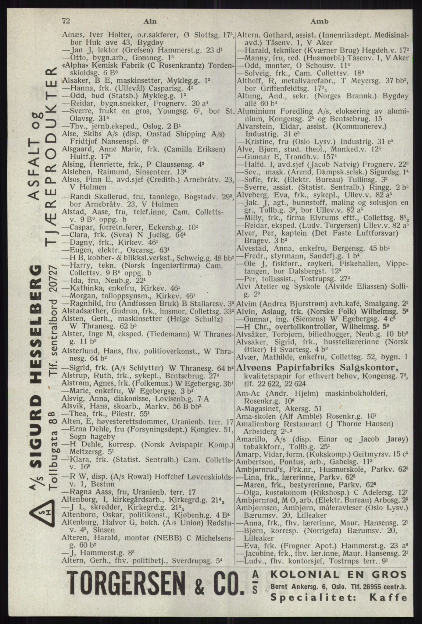 Kristiania/Oslo adressebok, PUBL/-, 1941, s. 72
