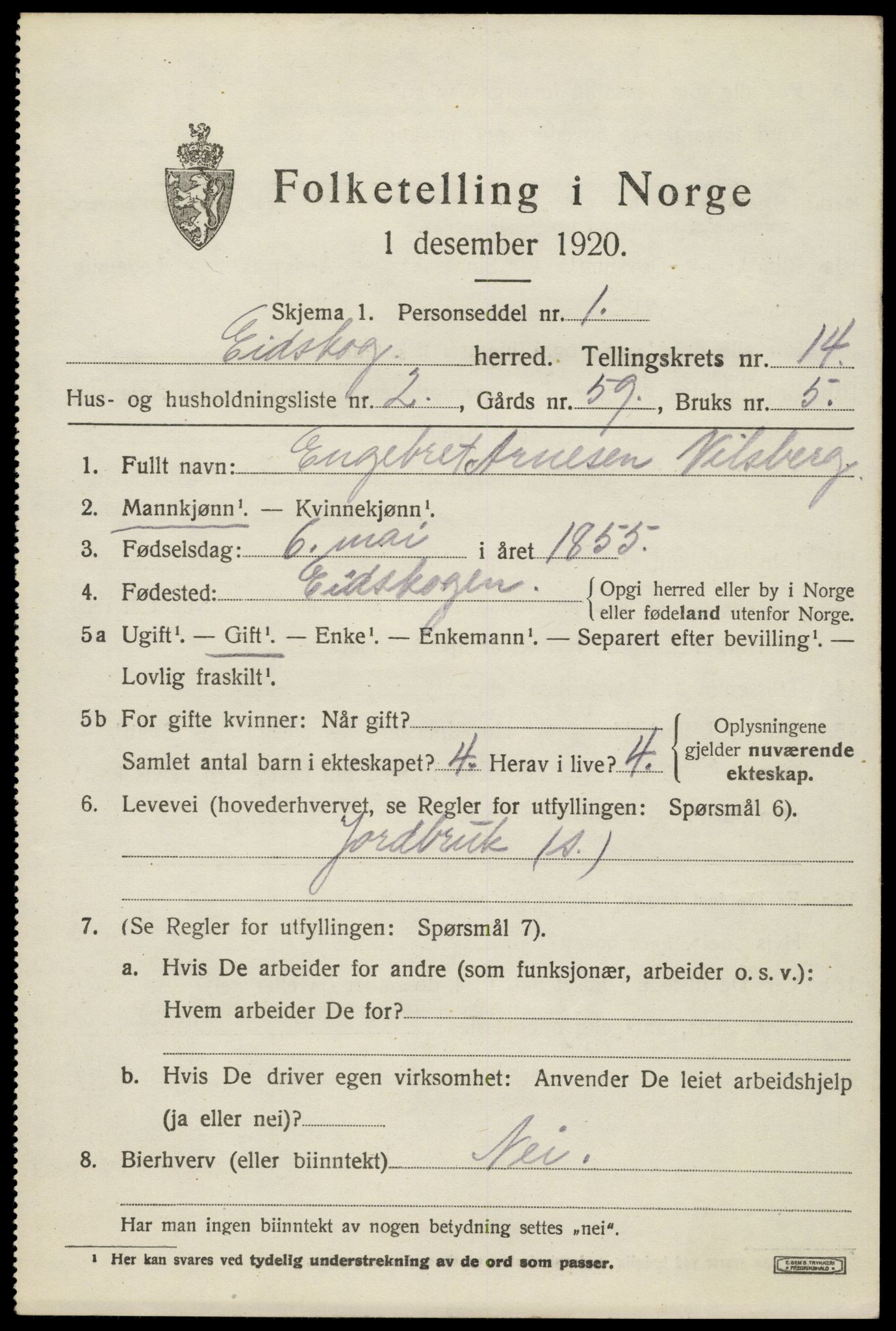 SAH, Folketelling 1920 for 0420 Eidskog herred, 1920, s. 13339