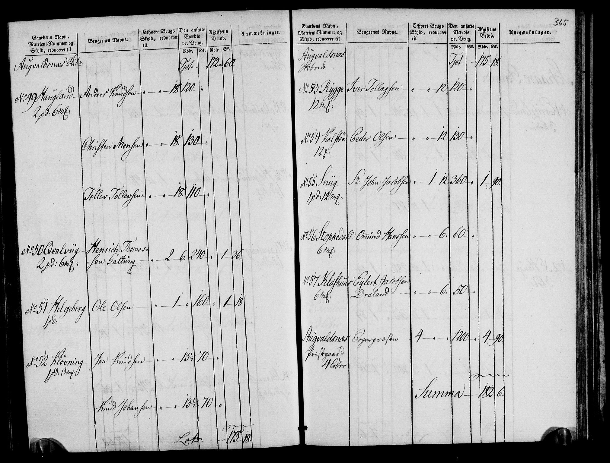 Rentekammeret inntil 1814, Realistisk ordnet avdeling, AV/RA-EA-4070/N/Ne/Nea/L0105: Ryfylke fogderi. Oppebørselsregister, 1803-1804, s. 186