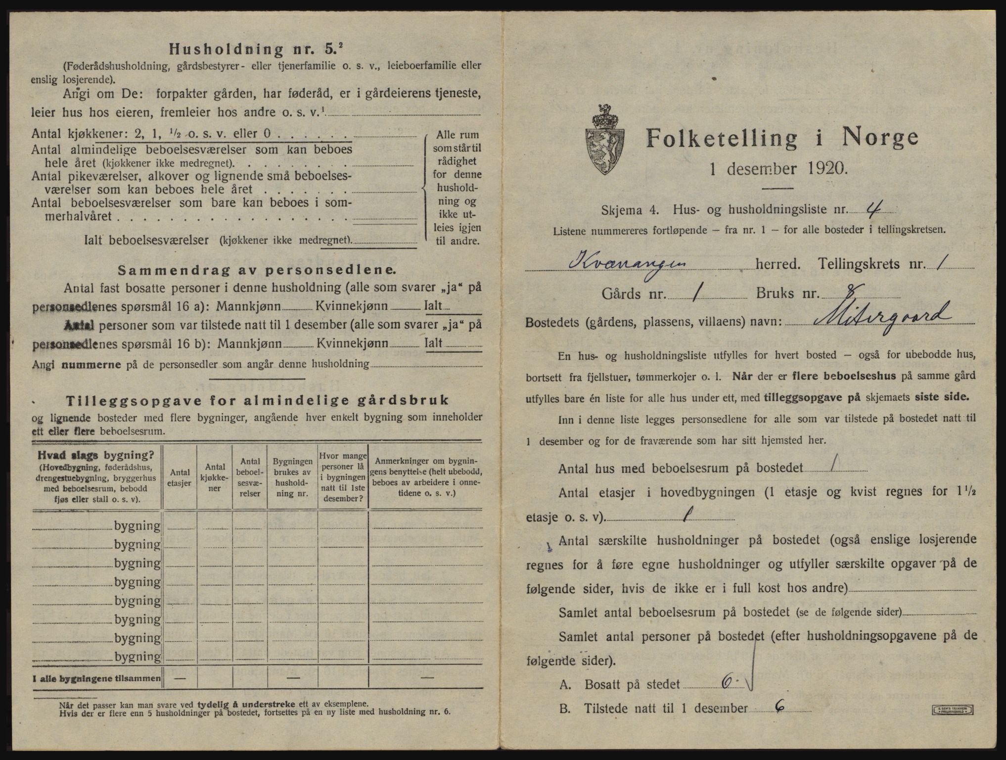 SATØ, Folketelling 1920 for 1943 Kvænangen herred, 1920, s. 44
