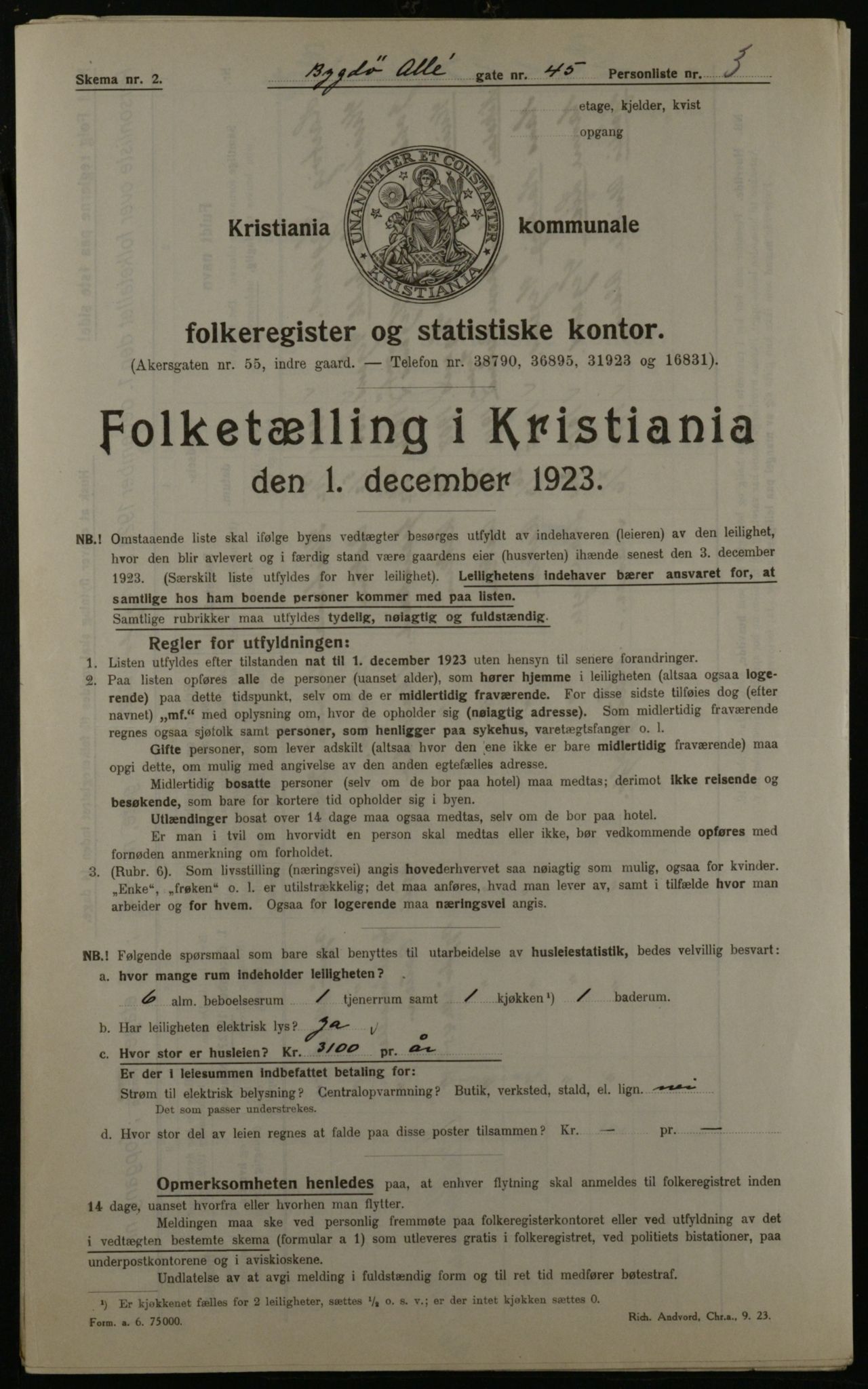 OBA, Kommunal folketelling 1.12.1923 for Kristiania, 1923, s. 11684