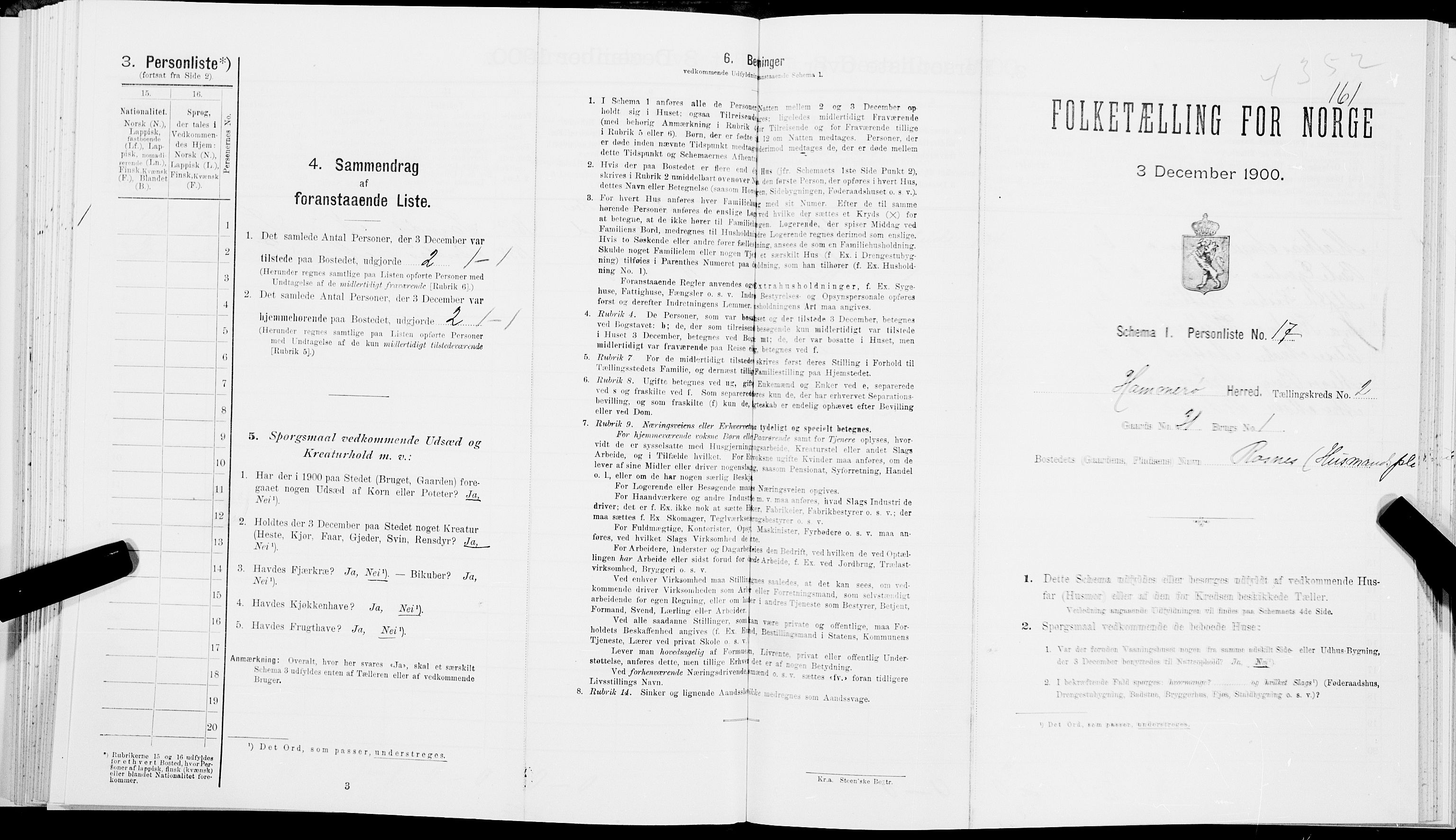 SAT, Folketelling 1900 for 1849 Hamarøy herred, 1900, s. 178
