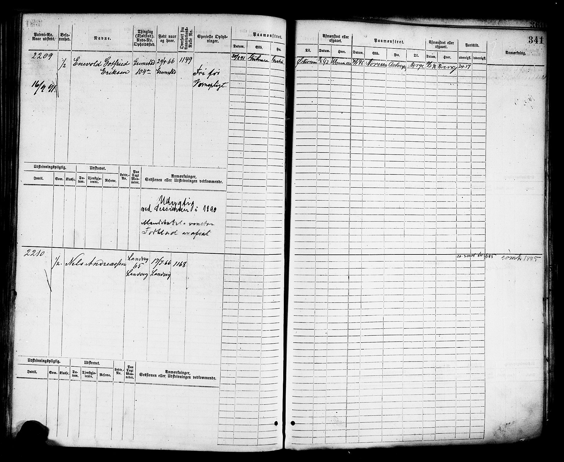 Grimstad mønstringskrets, AV/SAK-2031-0013/F/Fb/L0011: Hovedrulle nr 1529-2290, V-24, 1877-1889, s. 348