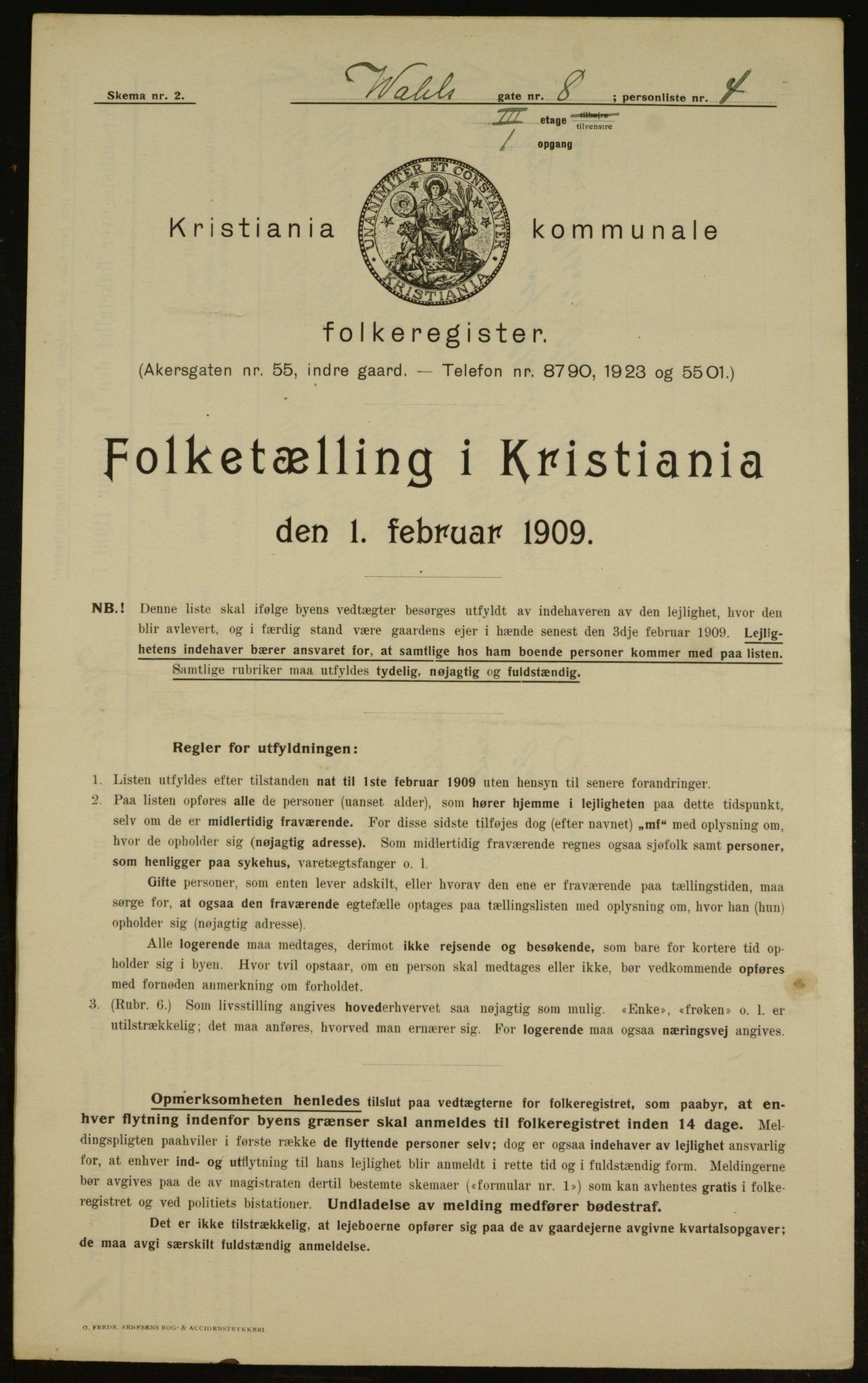 OBA, Kommunal folketelling 1.2.1909 for Kristiania kjøpstad, 1909, s. 110321