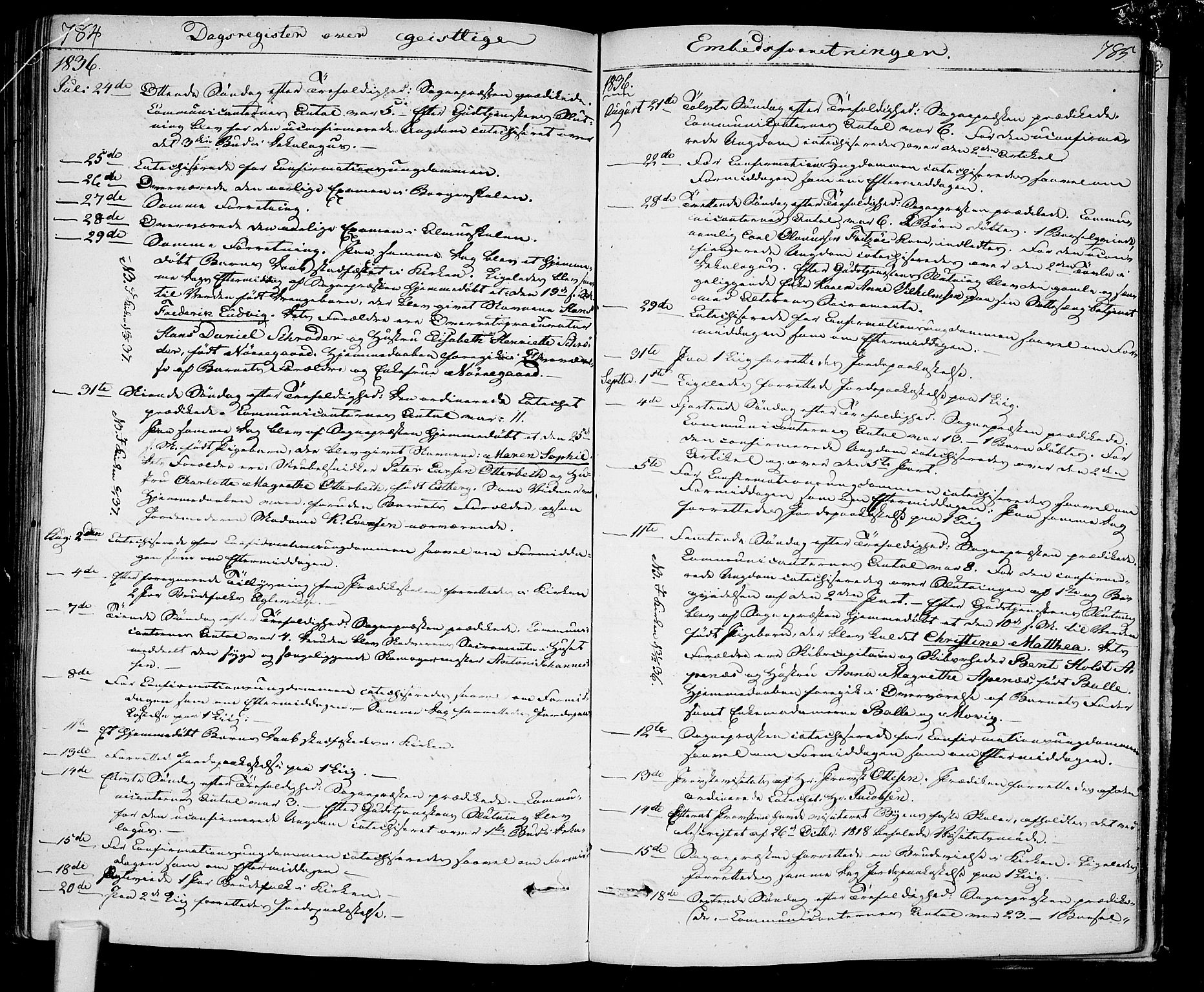 Tønsberg kirkebøker, AV/SAKO-A-330/F/Fa/L0005: Ministerialbok nr. I 5, 1827-1836, s. 784-785