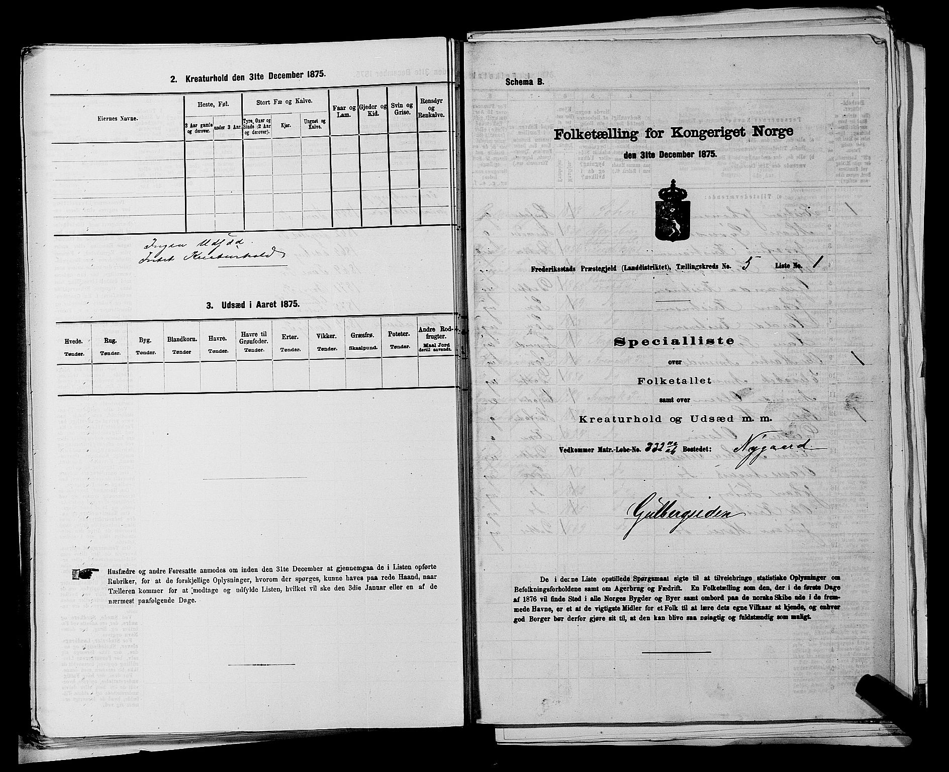 RA, Folketelling 1875 for 0132L Fredrikstad prestegjeld, Glemmen sokn, 1875, s. 1007