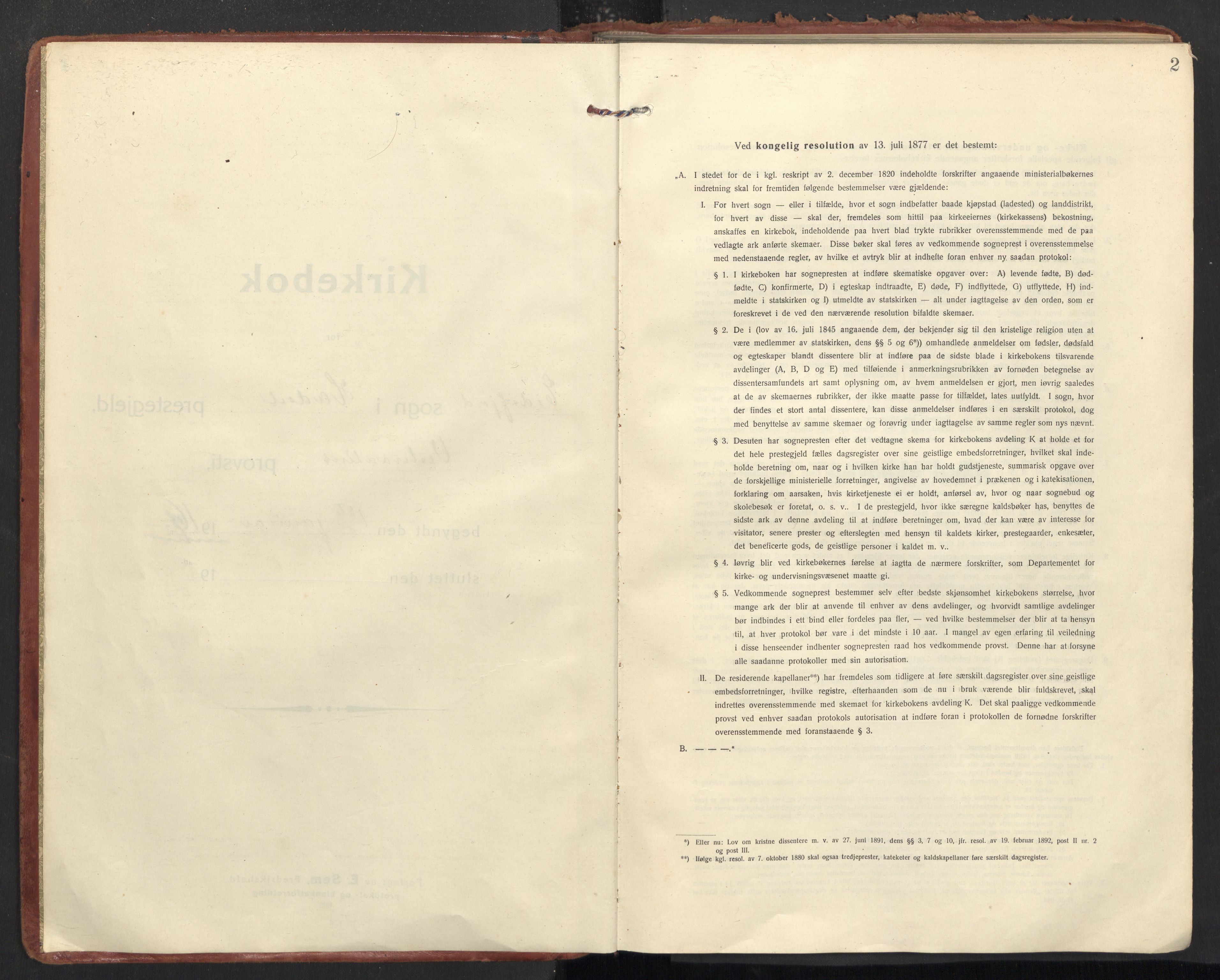 Ministerialprotokoller, klokkerbøker og fødselsregistre - Nordland, AV/SAT-A-1459/890/L1288: Ministerialbok nr. 890A03, 1915-1925, s. 2