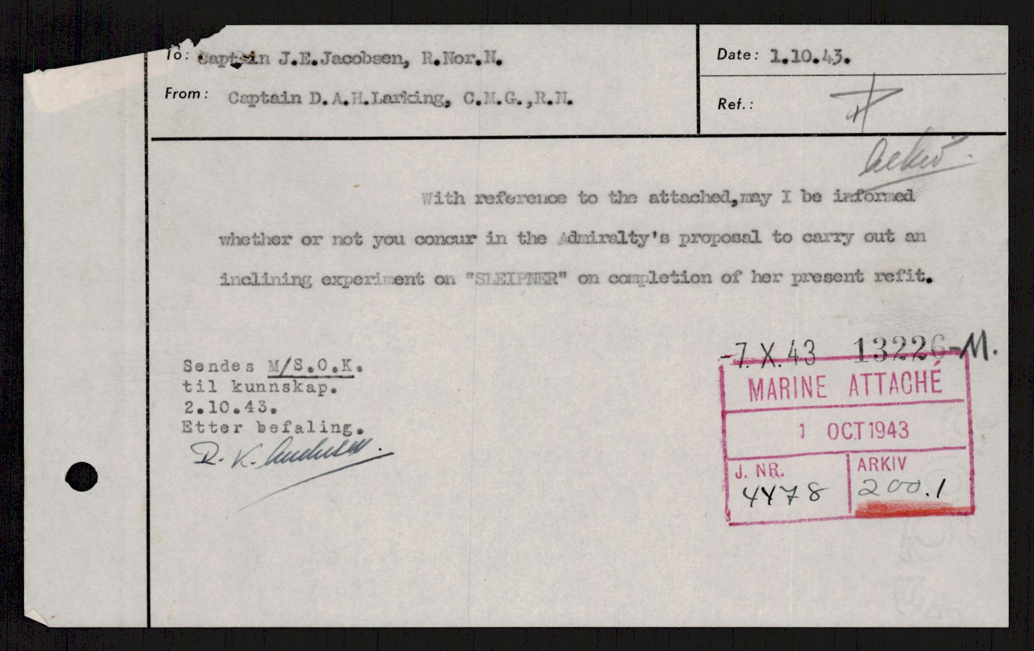 Forsvaret, Sjøforsvarets overkommando, AV/RA-RAFA-2035/D/Dc/L0193: --, 1940-1951, s. 624