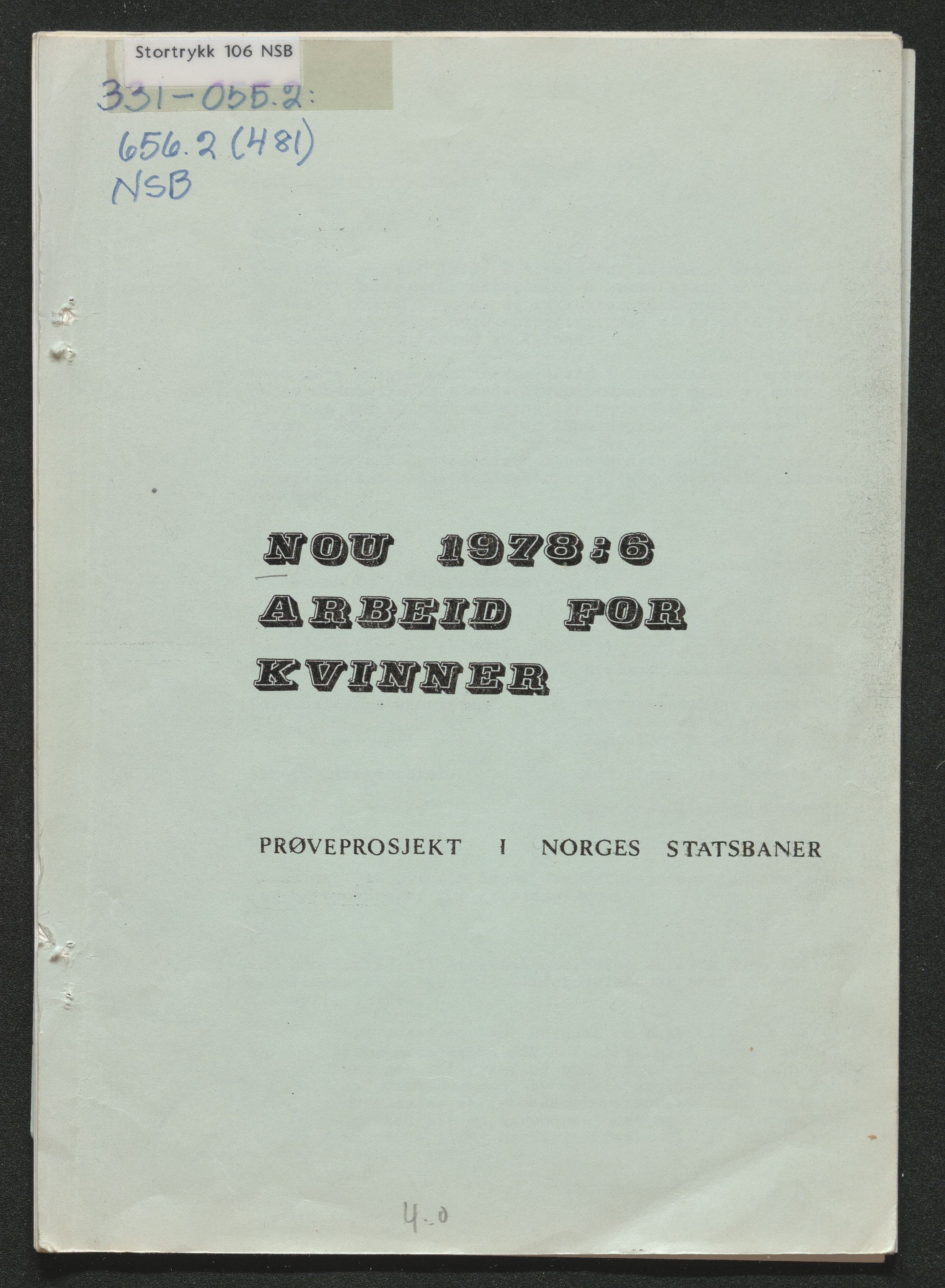 Norges Statsbaner Bibliotek (NSB), SAKO/A-355/F/Fb/L0002: Stortrykk 76 - 139, 1952-2002