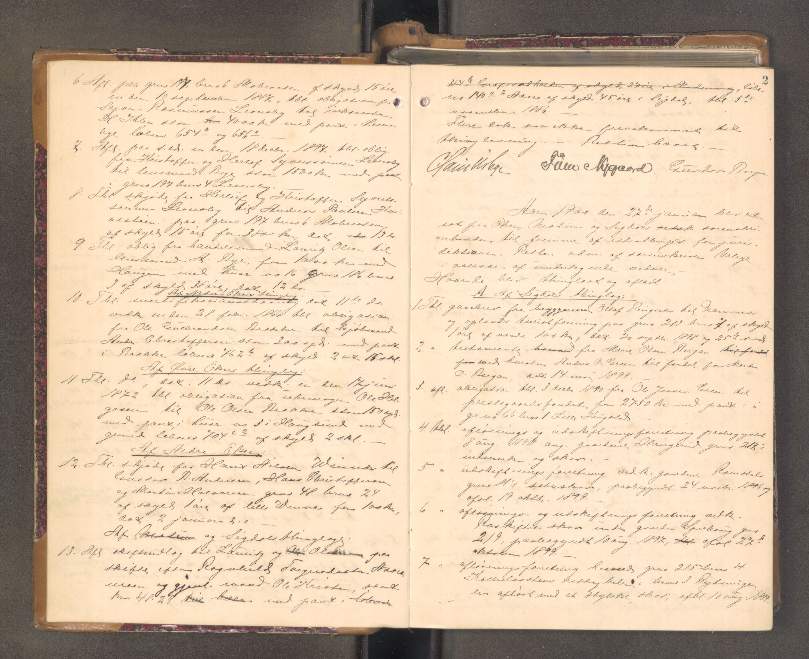 Eiker, Modum og Sigdal sorenskriveri, AV/SAKO-A-123/F/Fa/Fad/L0001: Tingbok, 1900-1902, s. 1b-2a