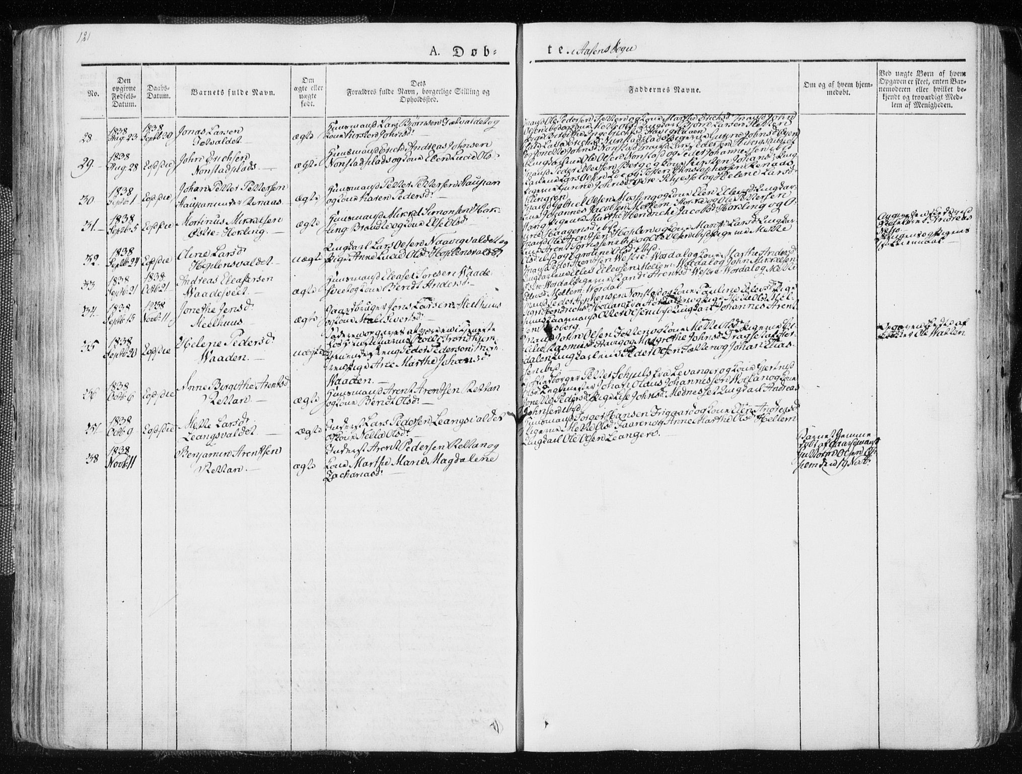 Ministerialprotokoller, klokkerbøker og fødselsregistre - Nord-Trøndelag, AV/SAT-A-1458/713/L0114: Ministerialbok nr. 713A05, 1827-1839, s. 121