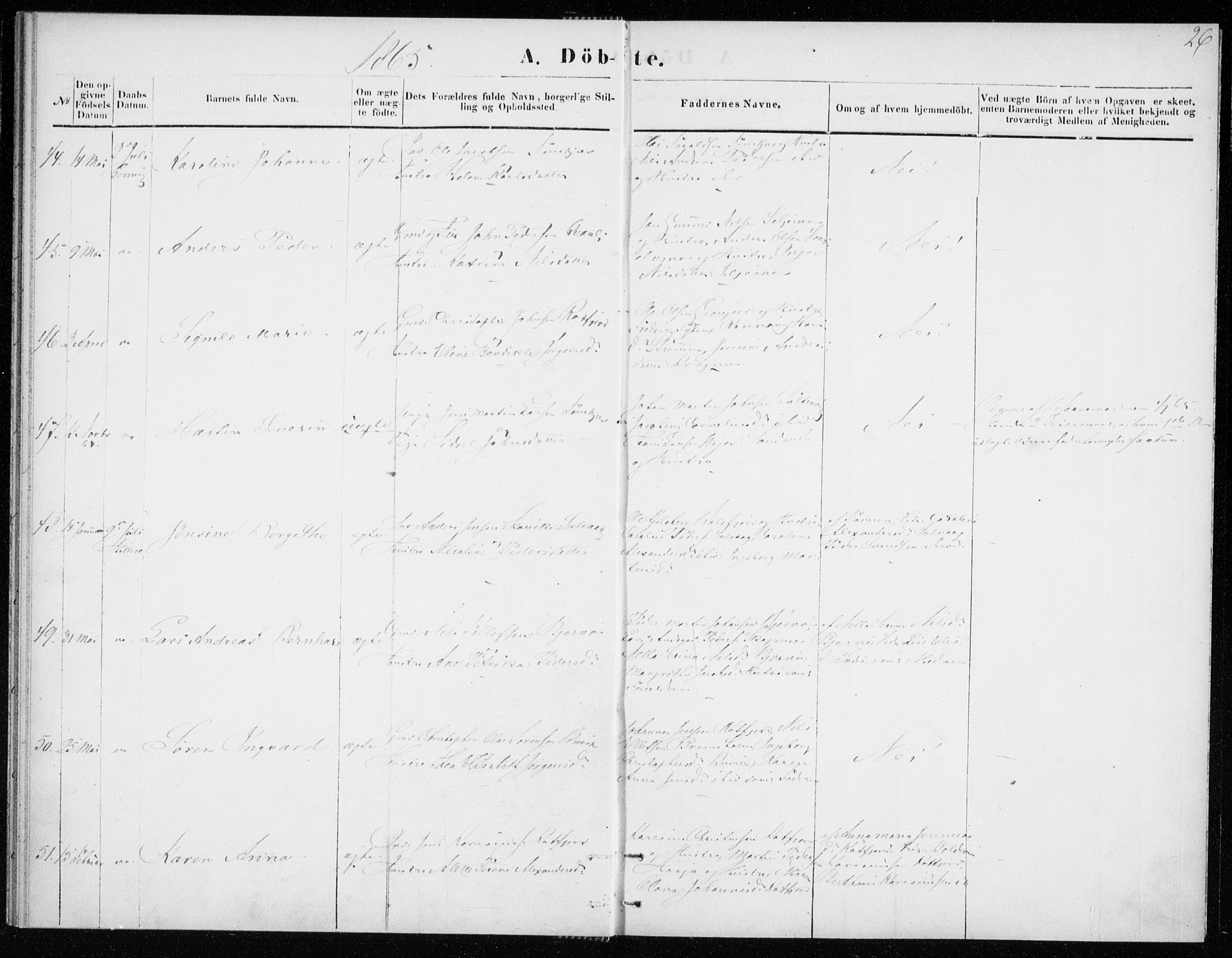 Lenvik sokneprestembete, SATØ/S-1310/H/Ha/Haa/L0008kirke: Ministerialbok nr. 8, 1864-1865, s. 26