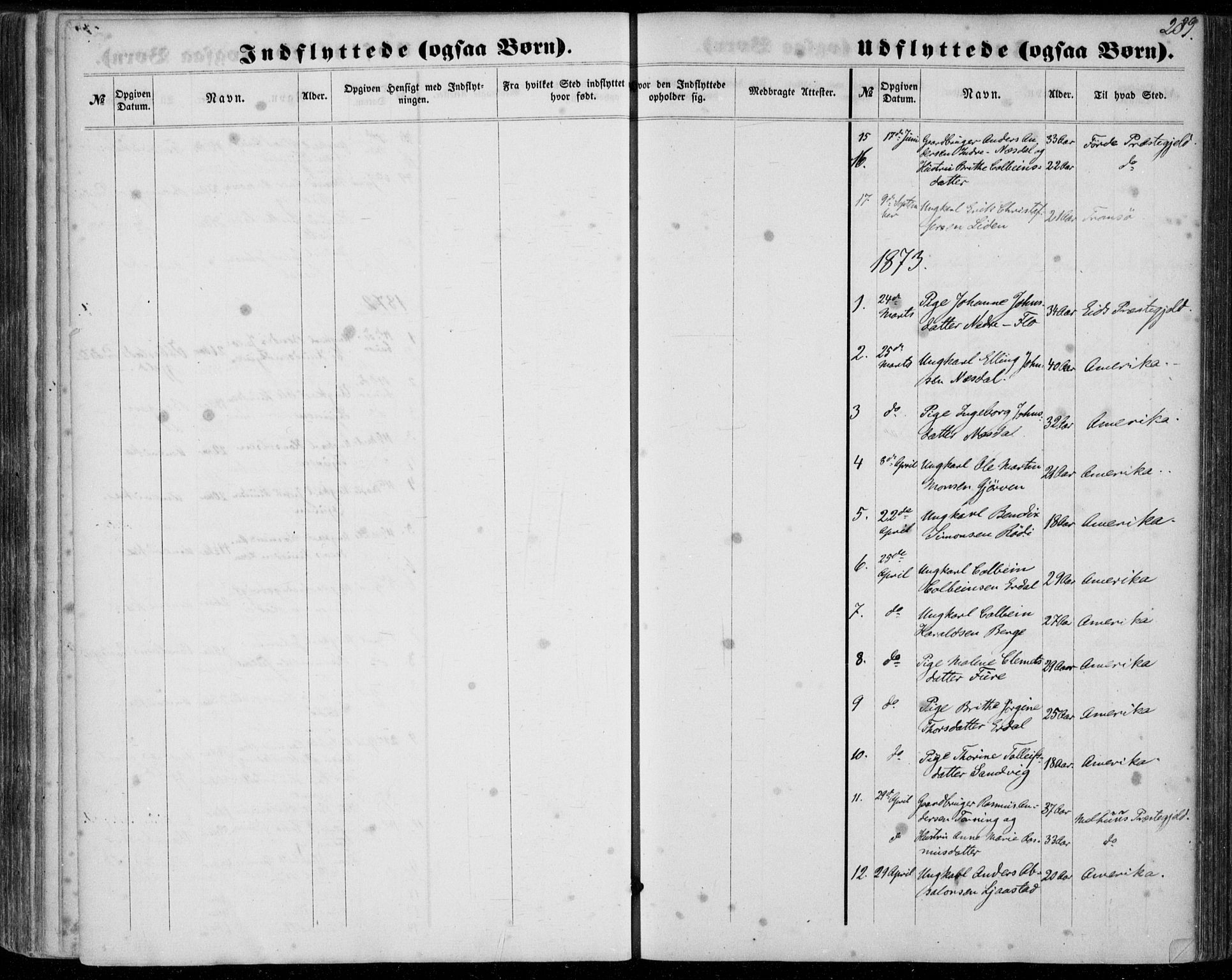 Stryn Sokneprestembete, AV/SAB-A-82501: Ministerialbok nr. A 3, 1862-1877, s. 289