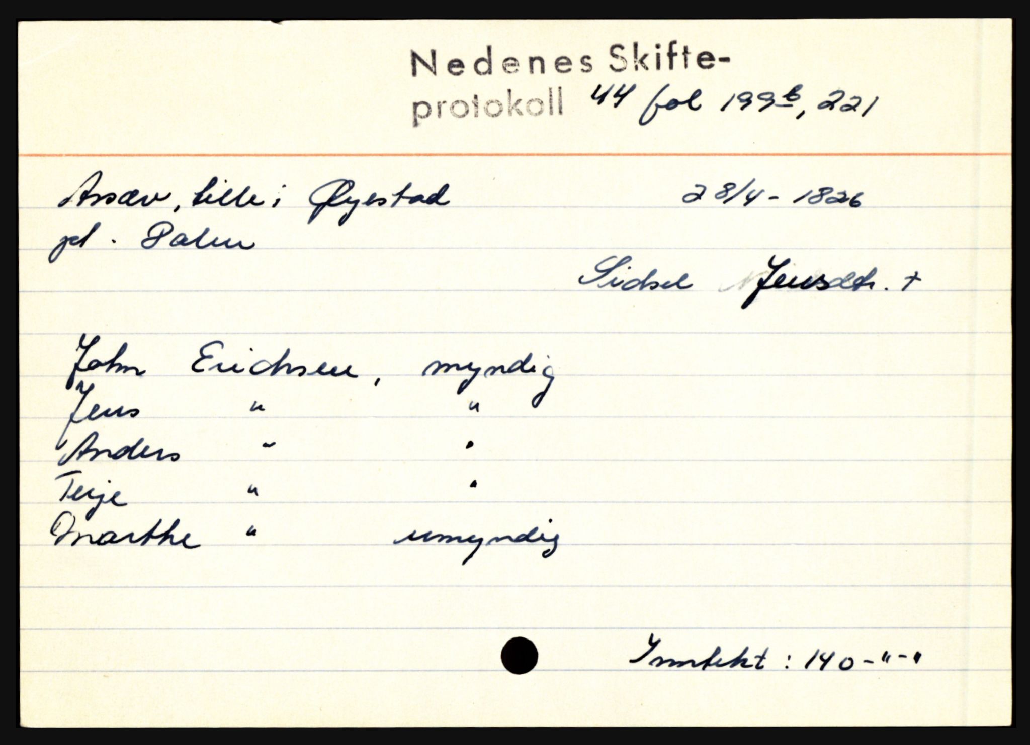 Nedenes sorenskriveri før 1824, AV/SAK-1221-0007/H, s. 1263