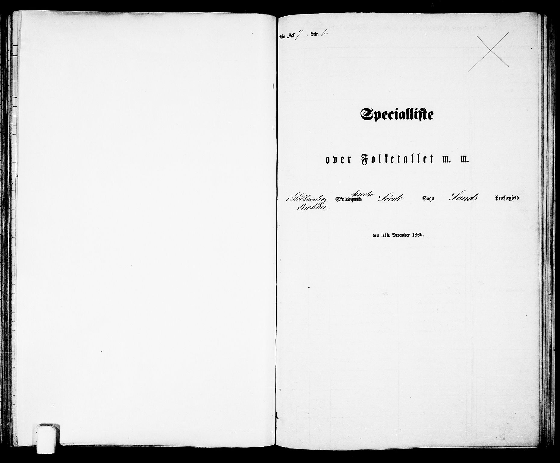 RA, Folketelling 1865 for 1136P Sand prestegjeld, 1865, s. 119