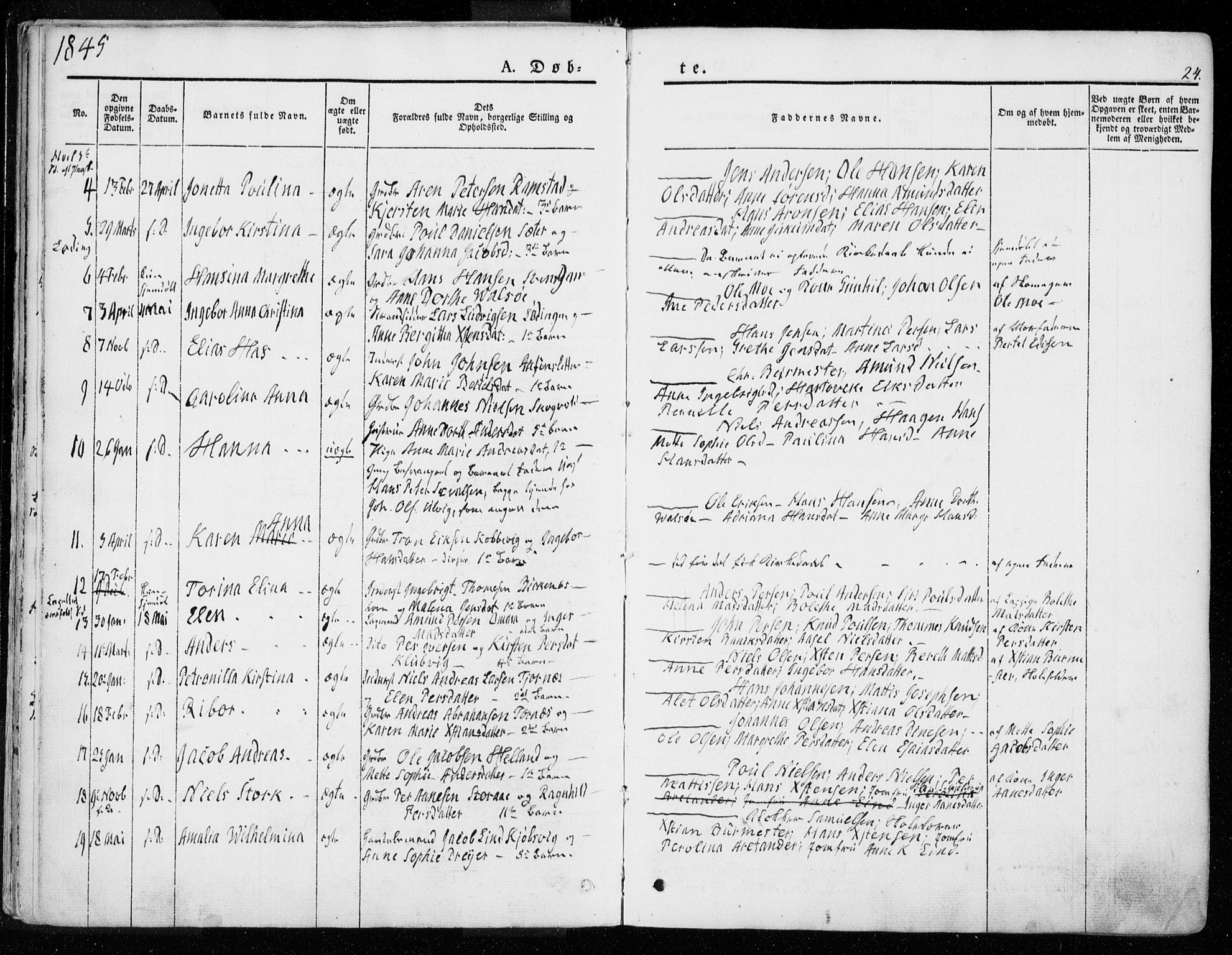 Ministerialprotokoller, klokkerbøker og fødselsregistre - Nordland, AV/SAT-A-1459/872/L1033: Ministerialbok nr. 872A08, 1840-1863, s. 24