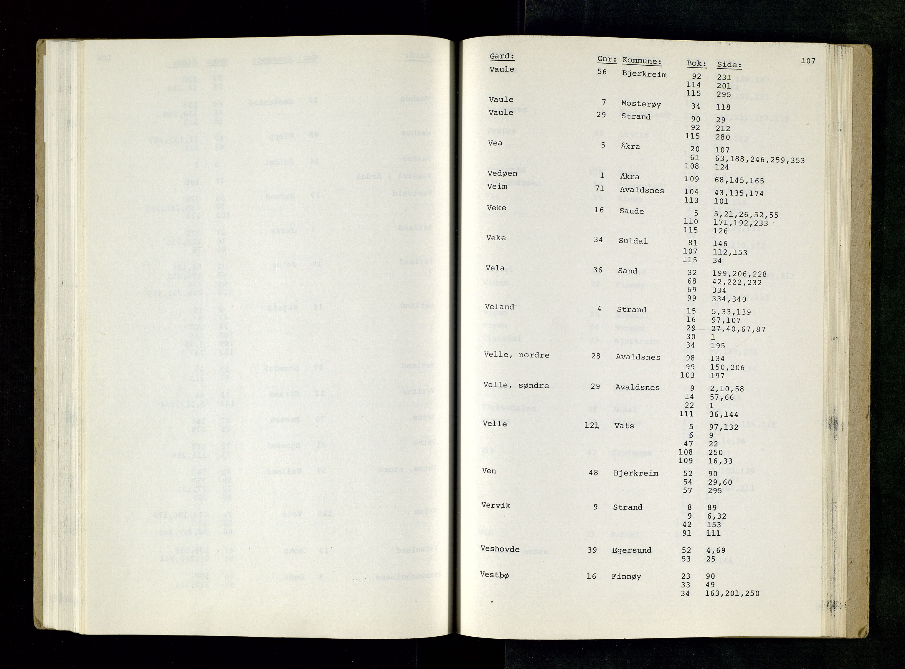 Rogaland jordskifterett, AV/SAST-A-102426/Oaa/L0001: Katalog og register, 1859-1974, s. 107