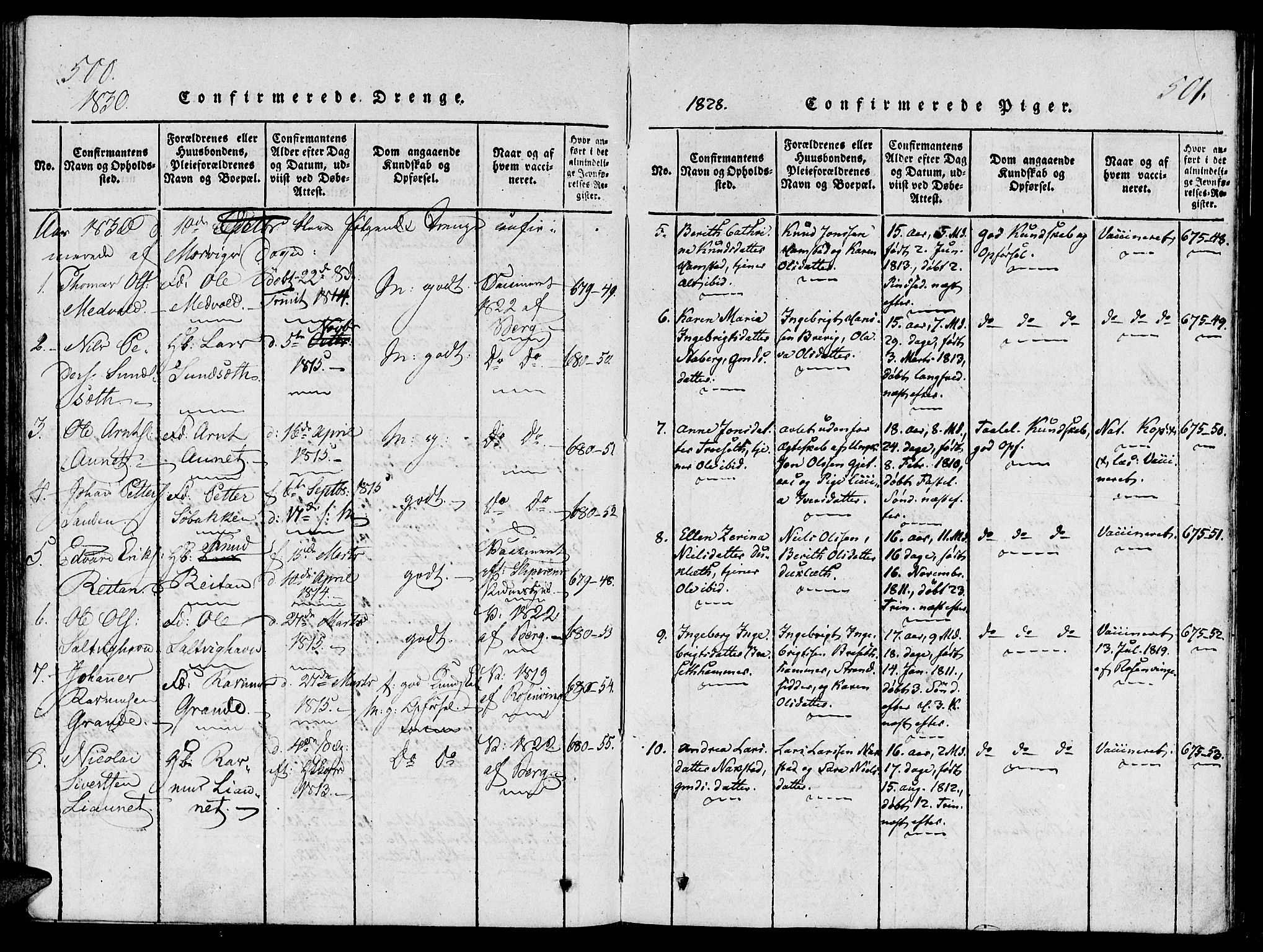 Ministerialprotokoller, klokkerbøker og fødselsregistre - Nord-Trøndelag, SAT/A-1458/733/L0322: Ministerialbok nr. 733A01, 1817-1842, s. 500-501