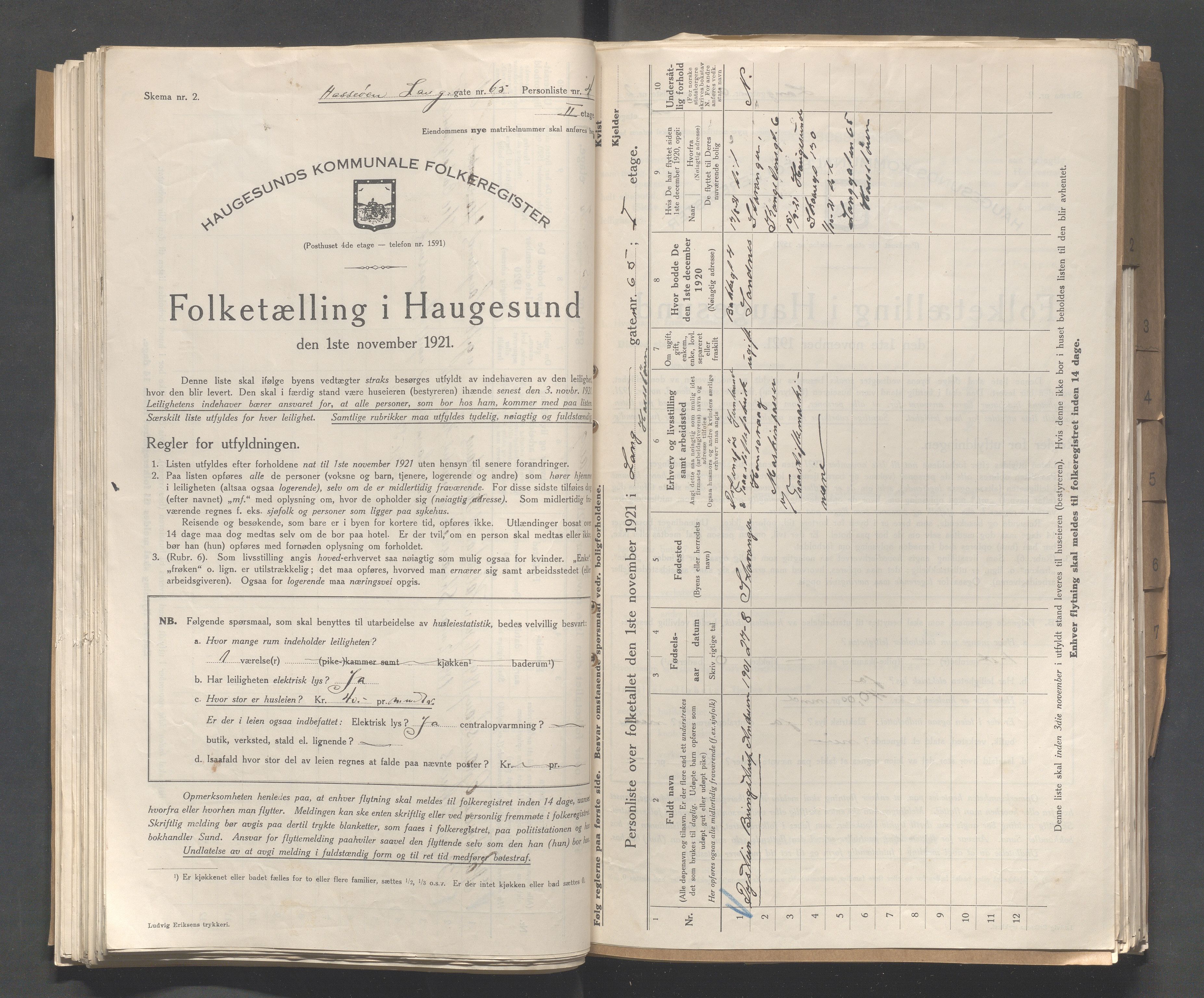 IKAR, Kommunal folketelling 1.11.1921 for Haugesund, 1921, s. 6366