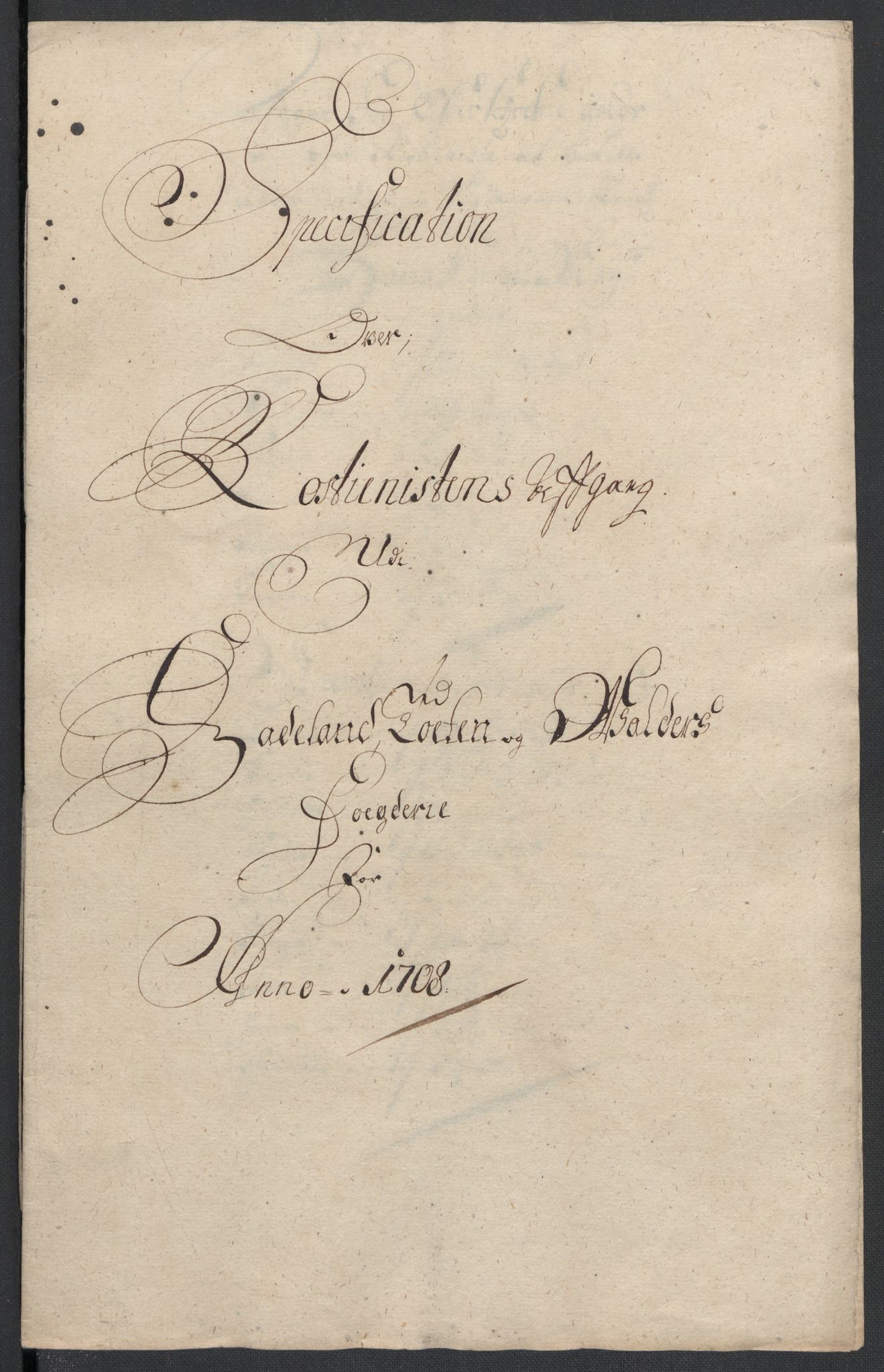 Rentekammeret inntil 1814, Reviderte regnskaper, Fogderegnskap, RA/EA-4092/R18/L1305: Fogderegnskap Hadeland, Toten og Valdres, 1707-1708, s. 529