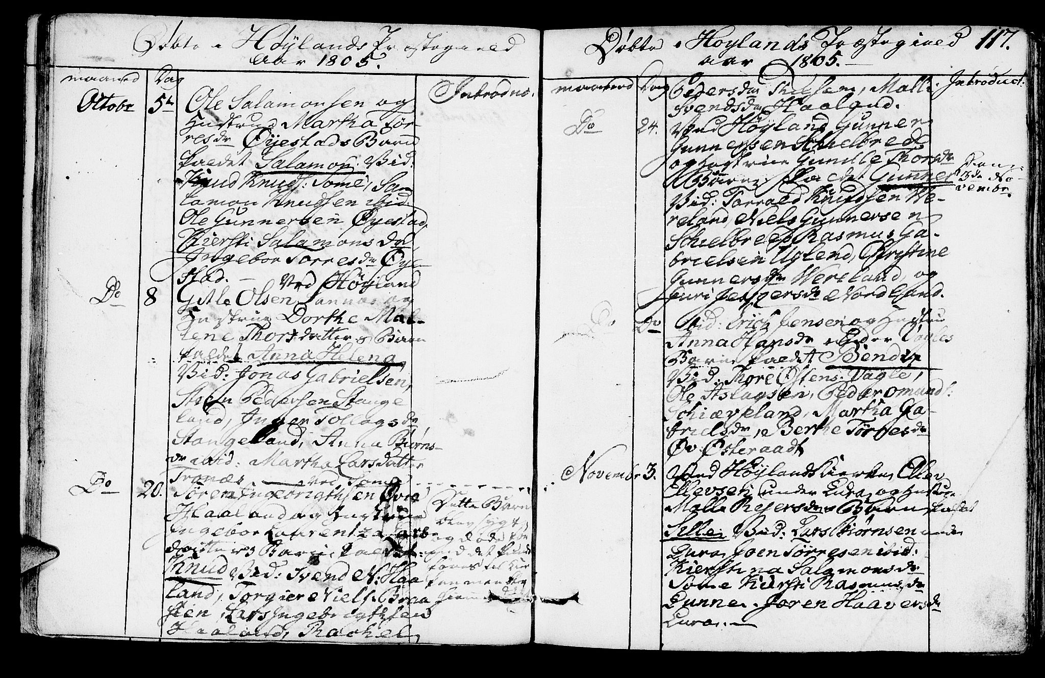 Høyland sokneprestkontor, AV/SAST-A-101799/001/30BA/L0005: Ministerialbok nr. A 5, 1804-1815, s. 117