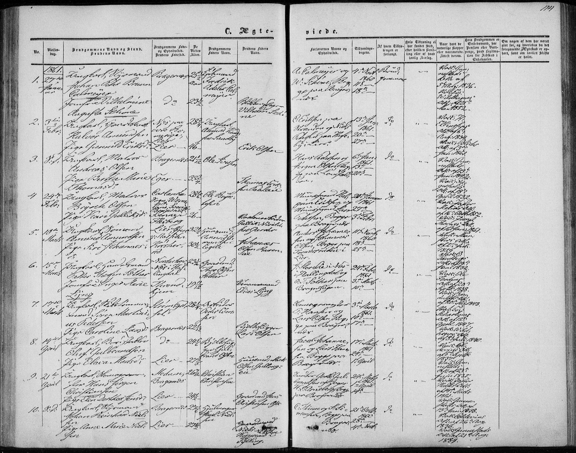 Bragernes kirkebøker, SAKO/A-6/F/Fc/L0002: Ministerialbok nr. III 2, 1854-1865, s. 114