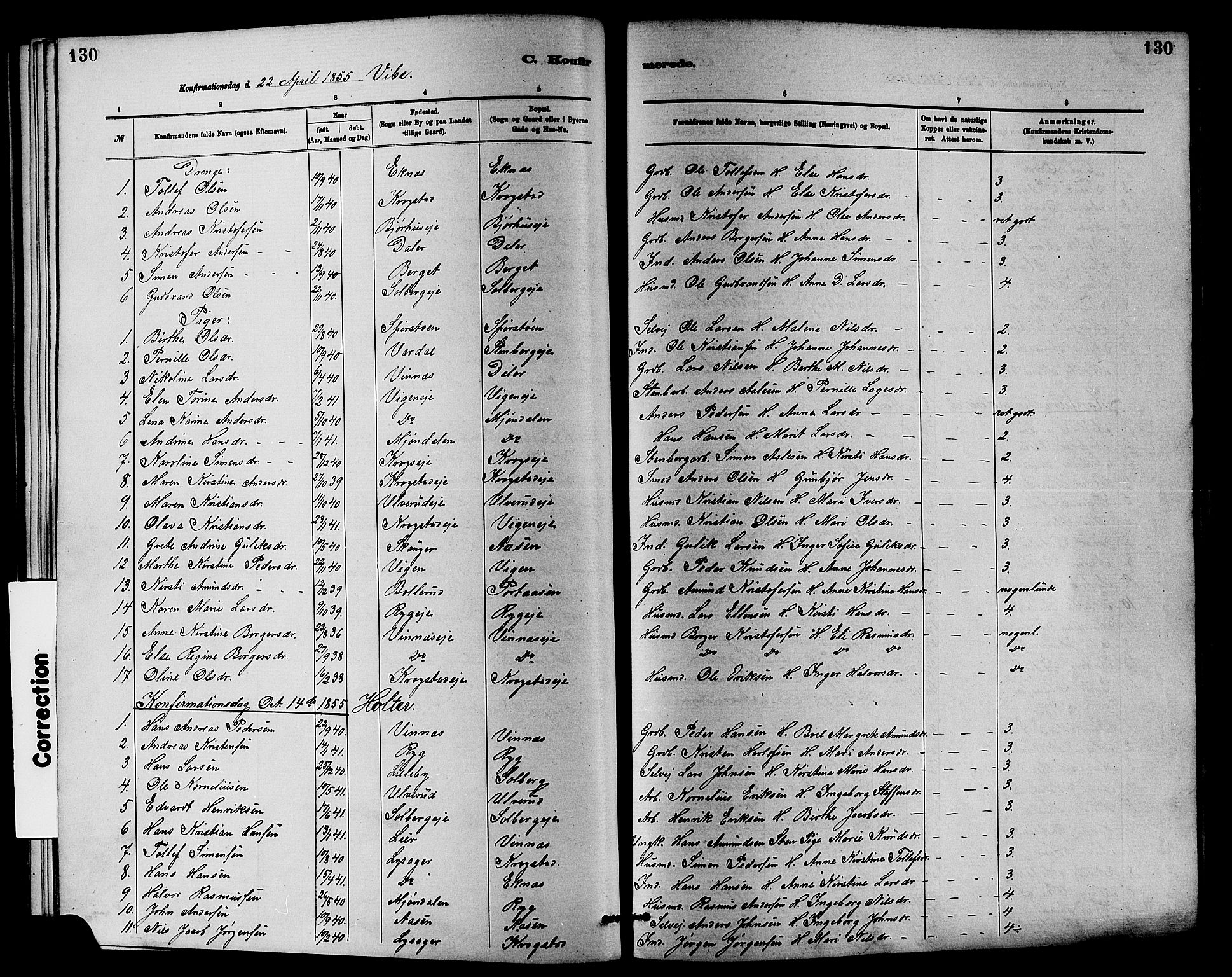 Nedre Eiker kirkebøker, AV/SAKO-A-612/F/Fa/L0001: Ministerialbok nr. 1, 1853-1877, s. 130