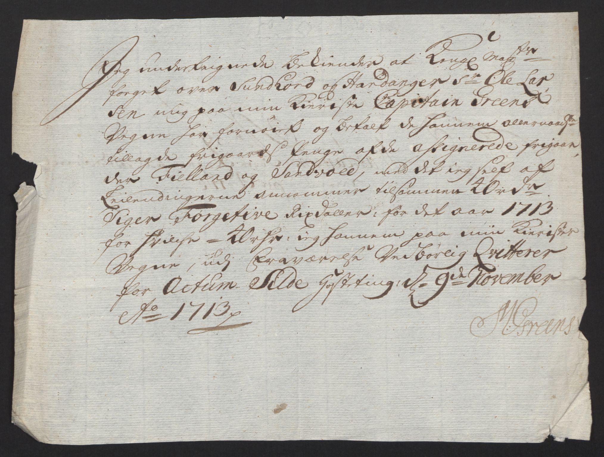 Rentekammeret inntil 1814, Reviderte regnskaper, Fogderegnskap, AV/RA-EA-4092/R48/L2989: Fogderegnskap Sunnhordland og Hardanger, 1713, s. 354