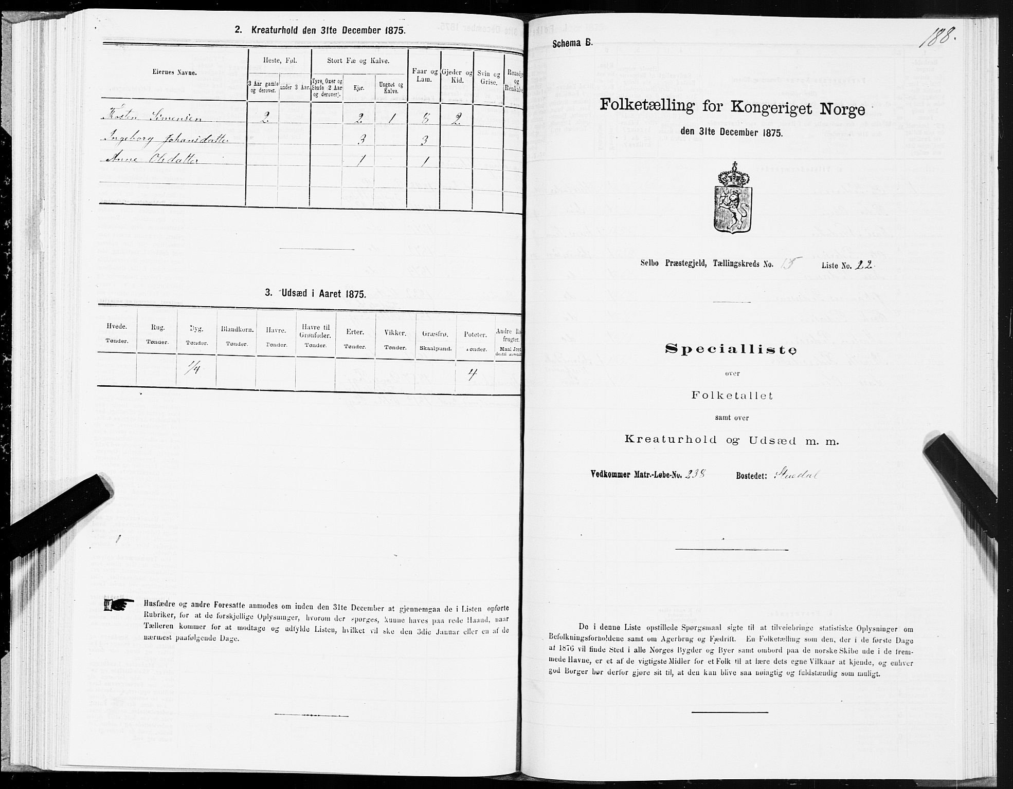 SAT, Folketelling 1875 for 1664P Selbu prestegjeld, 1875, s. 7188