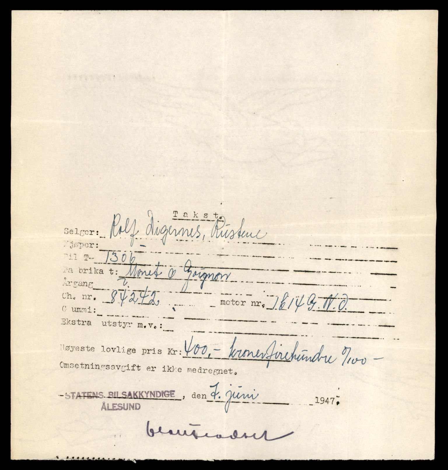 Møre og Romsdal vegkontor - Ålesund trafikkstasjon, AV/SAT-A-4099/F/Fe/L0037: Registreringskort for kjøretøy T 13031 - T 13179, 1927-1998, s. 2451