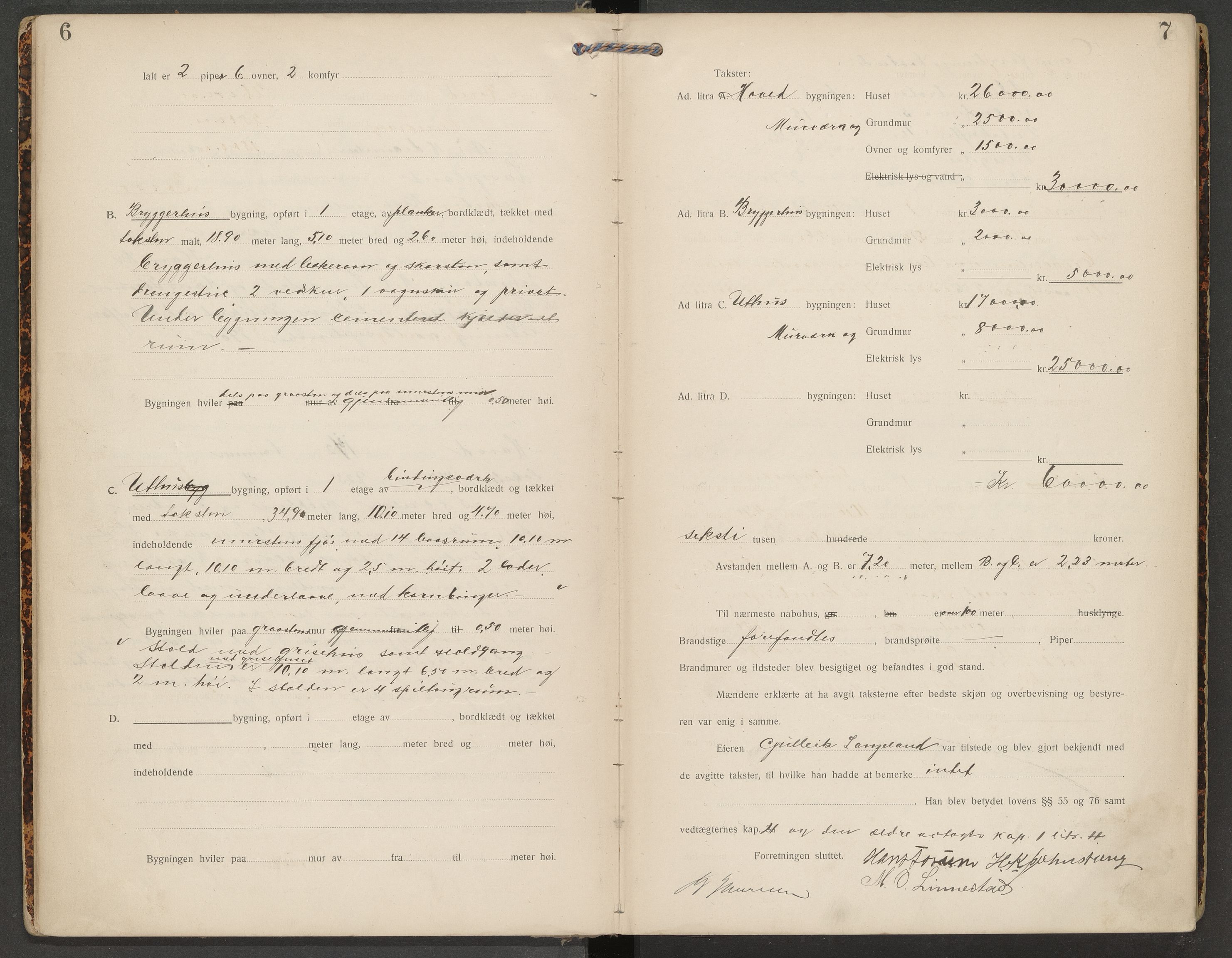 Ramnes lensmannskontor, AV/SAKO-A-581/Y/Yc/Yca/L0002: Branntakstprotokoll, 1918-1927