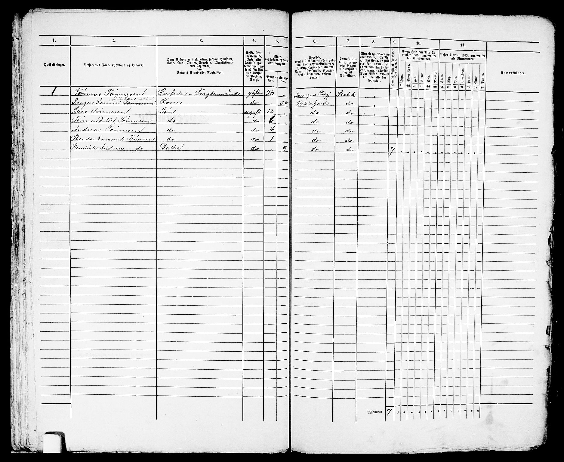 RA, Folketelling 1865 for 1004B Flekkefjord prestegjeld, Flekkefjord kjøpstad, 1865, s. 53