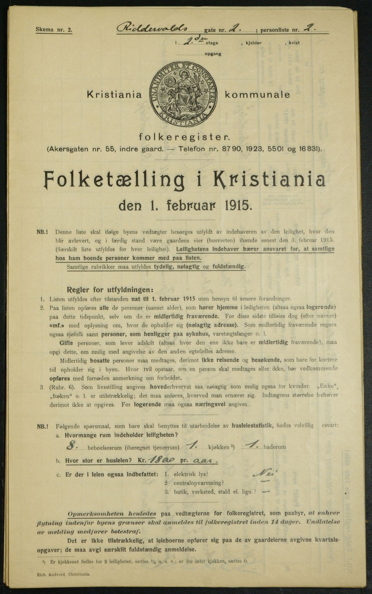 OBA, Kommunal folketelling 1.2.1915 for Kristiania, 1915, s. 82751