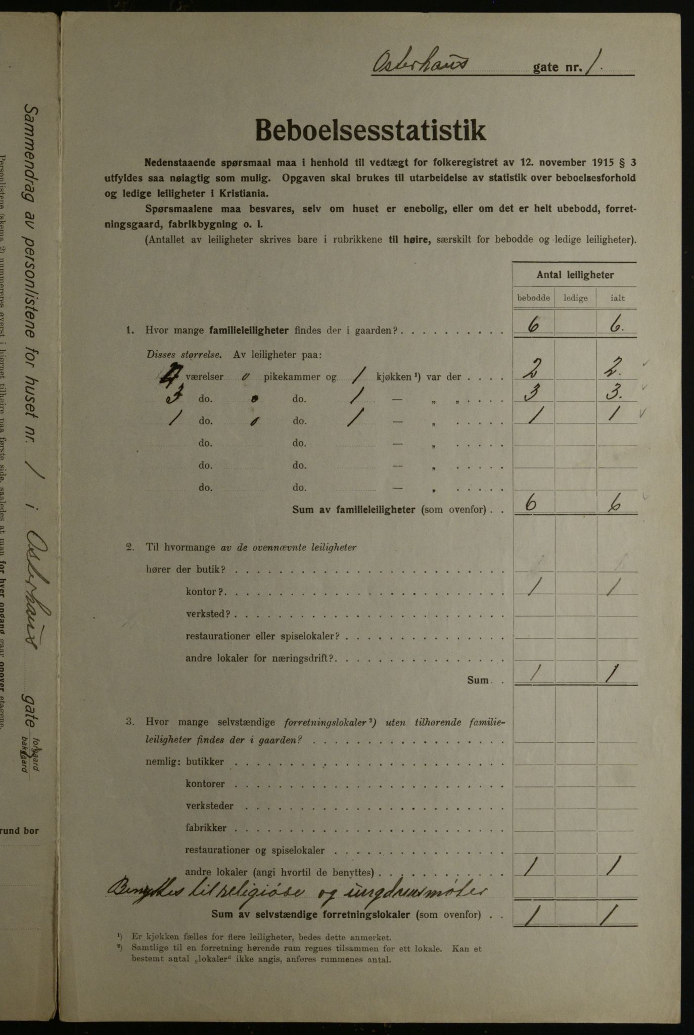 OBA, Kommunal folketelling 1.12.1923 for Kristiania, 1923, s. 85407