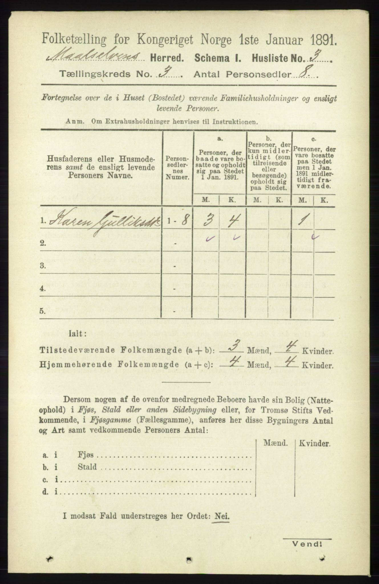 RA, Folketelling 1891 for 1924 Målselv herred, 1891, s. 530