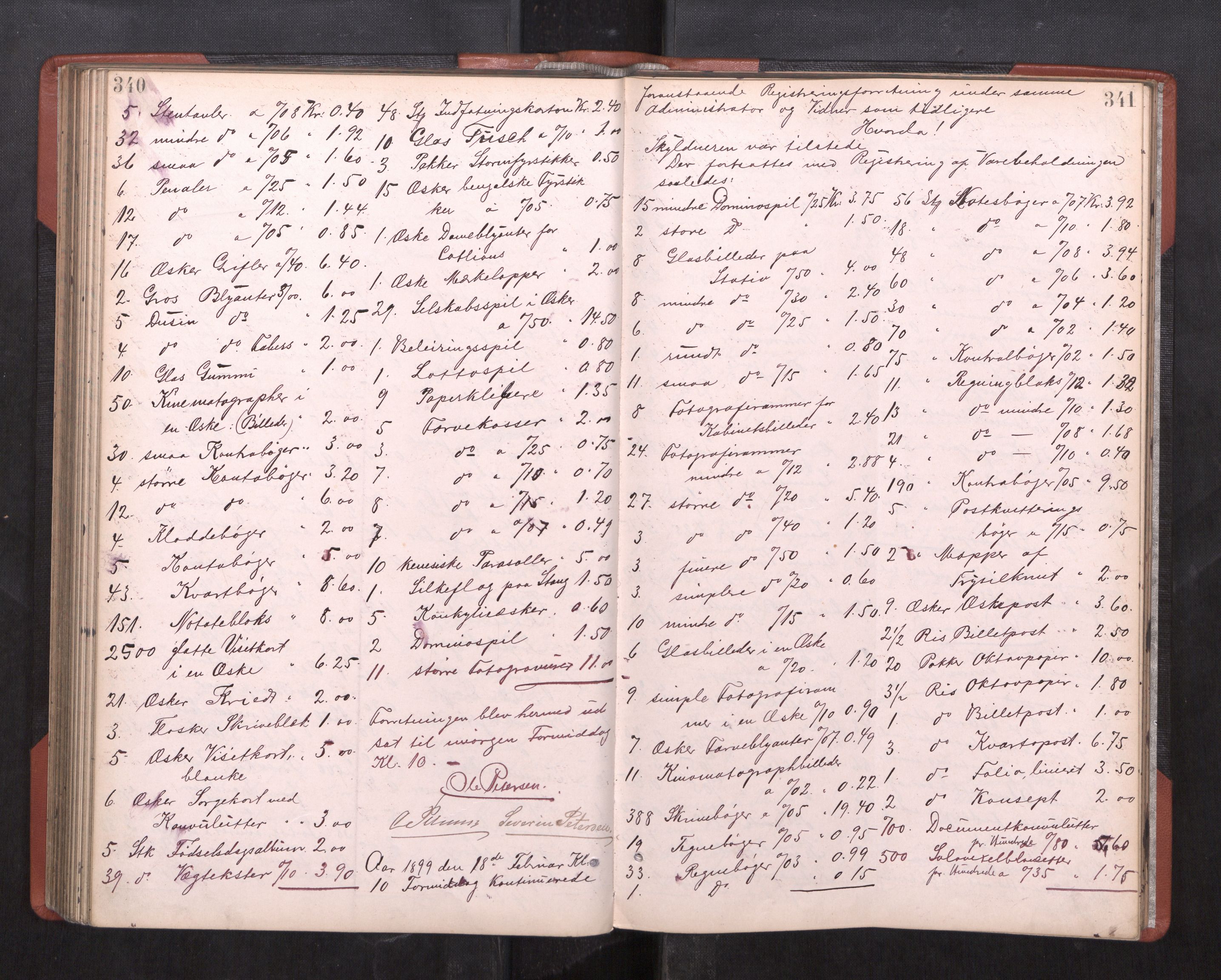 Trondheim byfogd, AV/SAT-A-0003/1/3/3C/L0016: Skifteregistreringsprotokoll (u/ register), 1894-1899, s. 340-341