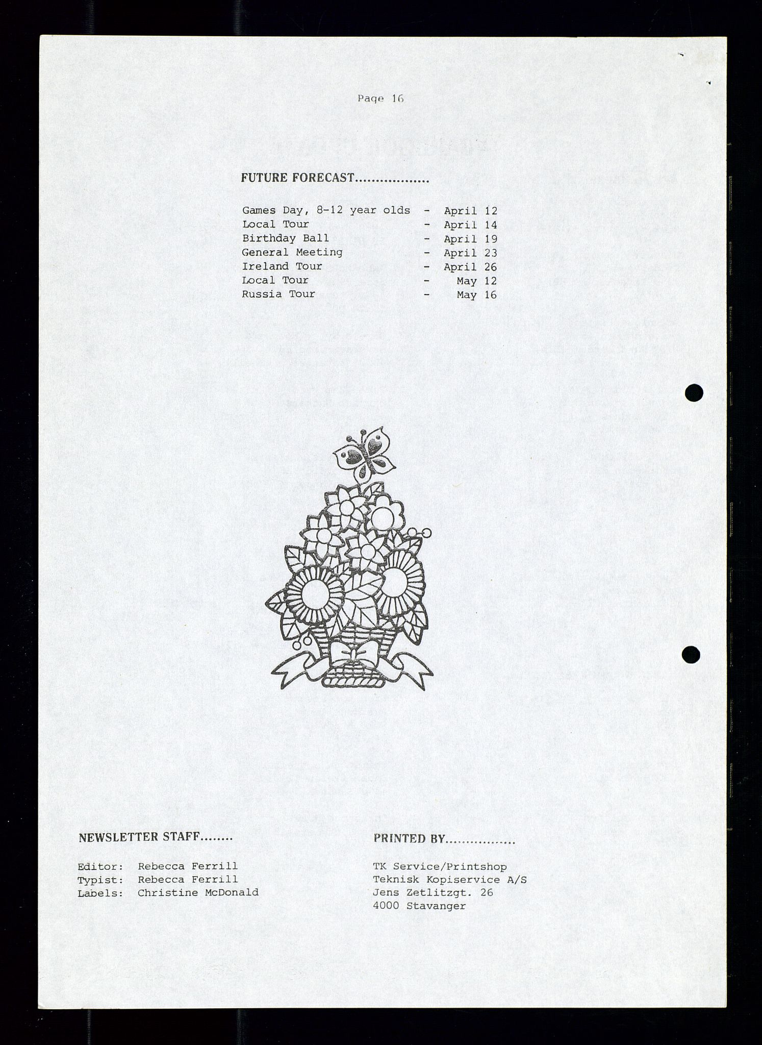 PA 1547 - Petroleum Wives Club, SAST/A-101974/X/Xa/L0002: Newsletter, 1979-1987