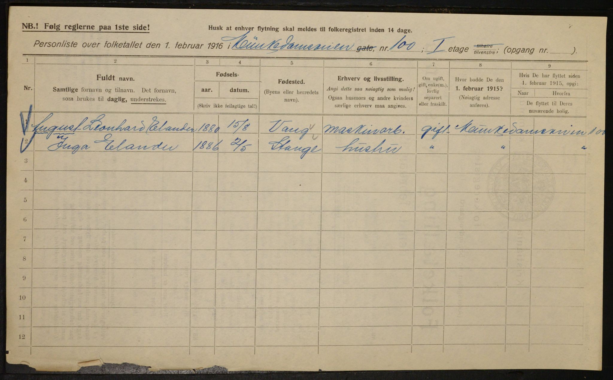 OBA, Kommunal folketelling 1.2.1916 for Kristiania, 1916, s. 69624