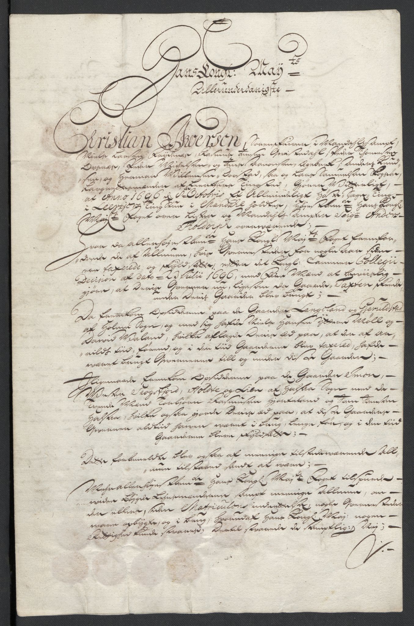 Rentekammeret inntil 1814, Reviderte regnskaper, Fogderegnskap, AV/RA-EA-4092/R43/L2546: Fogderegnskap Lista og Mandal, 1696-1697, s. 27